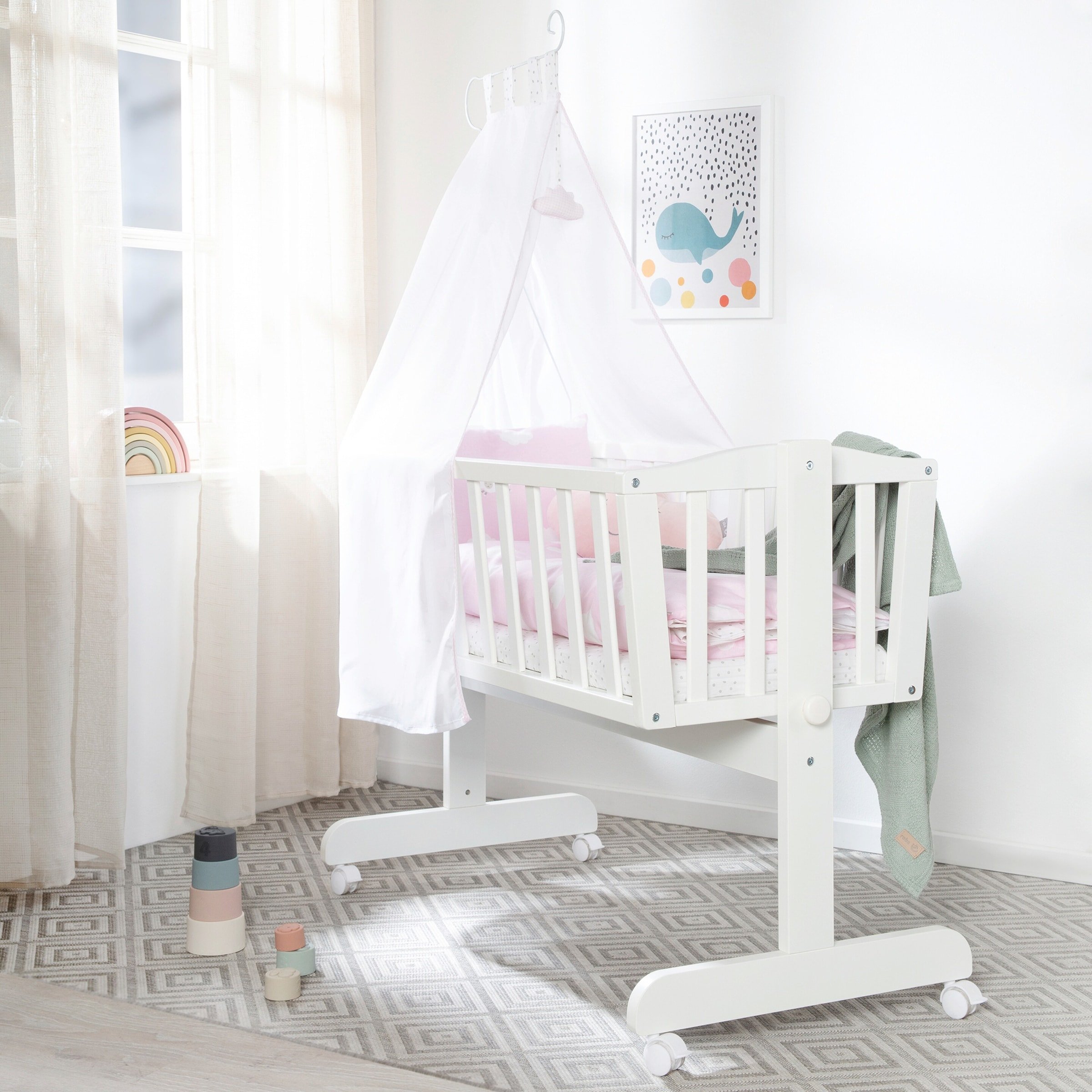 Roba Komplettwiegenset Kleine Wolke rosa