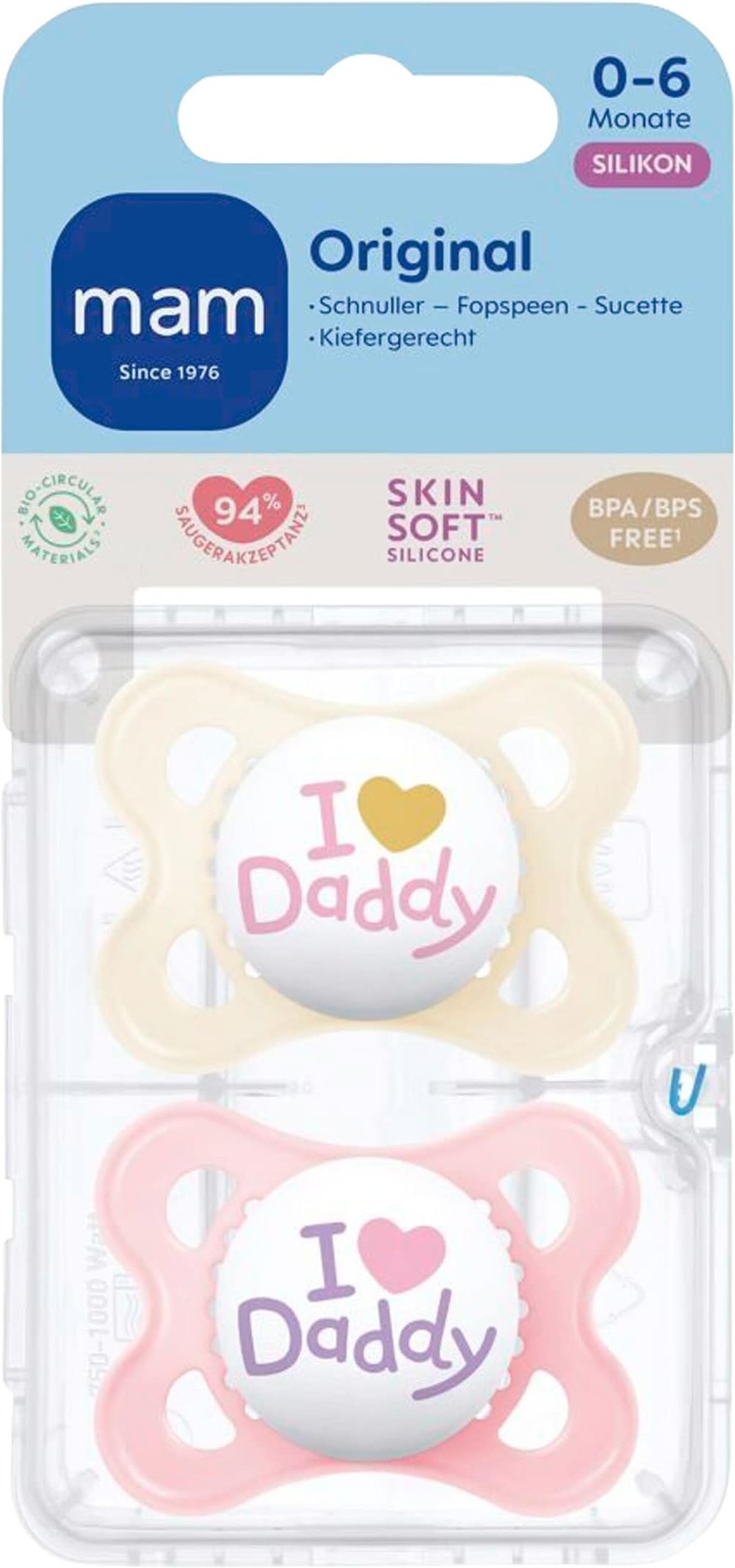 Mam 2er-Pack Schnuller Original Silikon, 0-6M