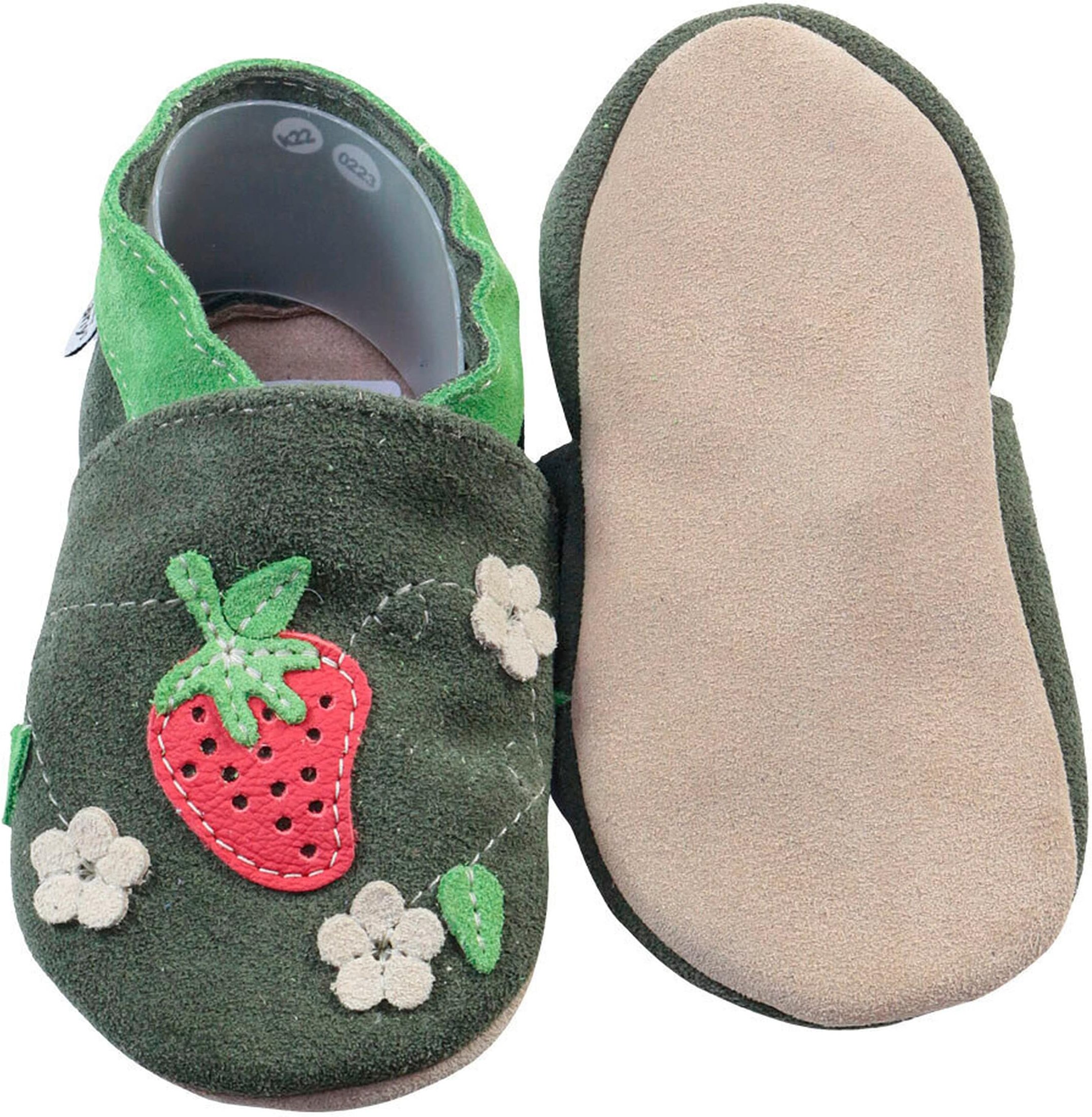 Hobea-Germany Krabbelschuhe Erdbeere oliv