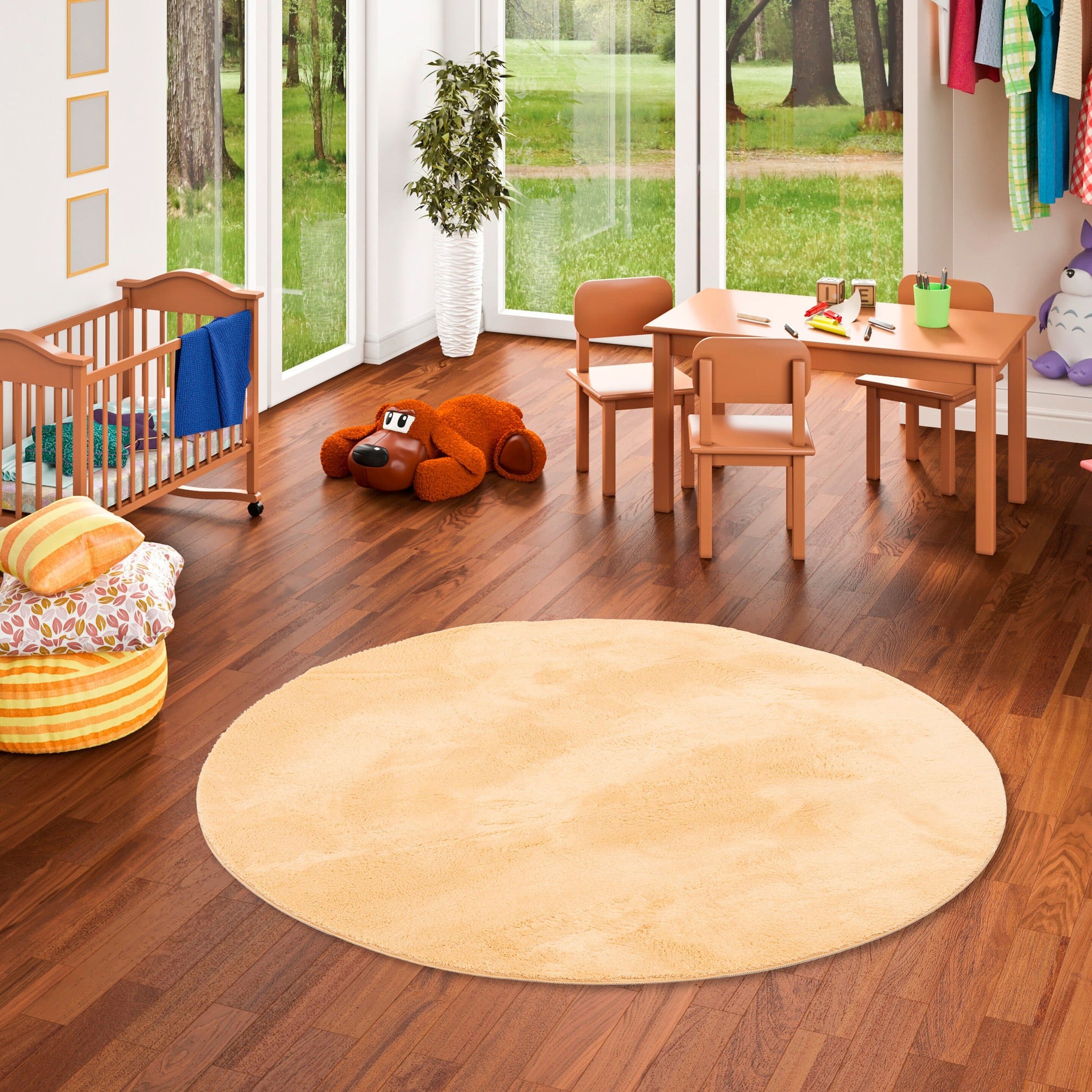 Pergamon Kinder Super Soft Fellteppich Pearl Kids Rund