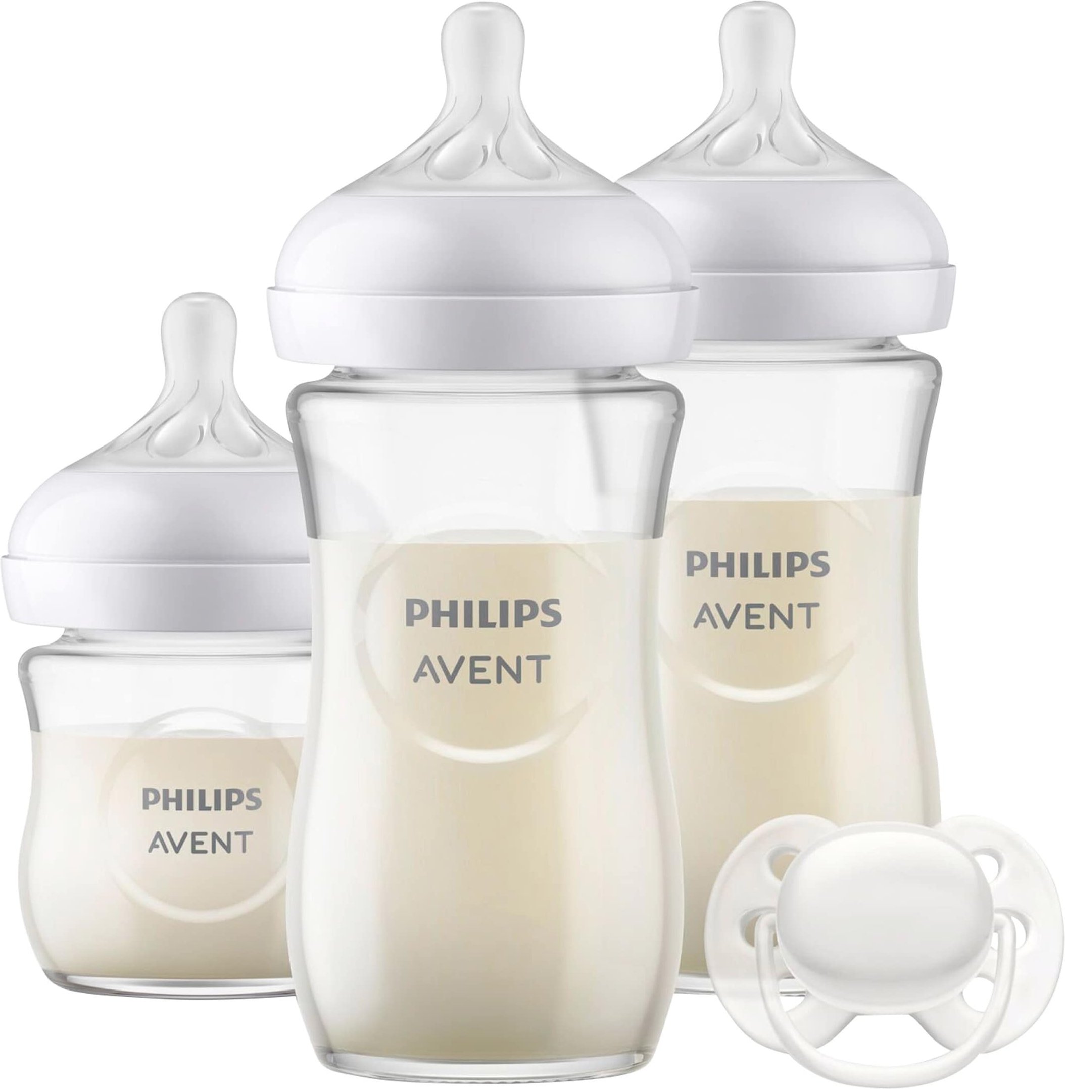 Philips Avent 4-tlg Babyflaschen-Set, Natural Response, Glas, ab Geburt