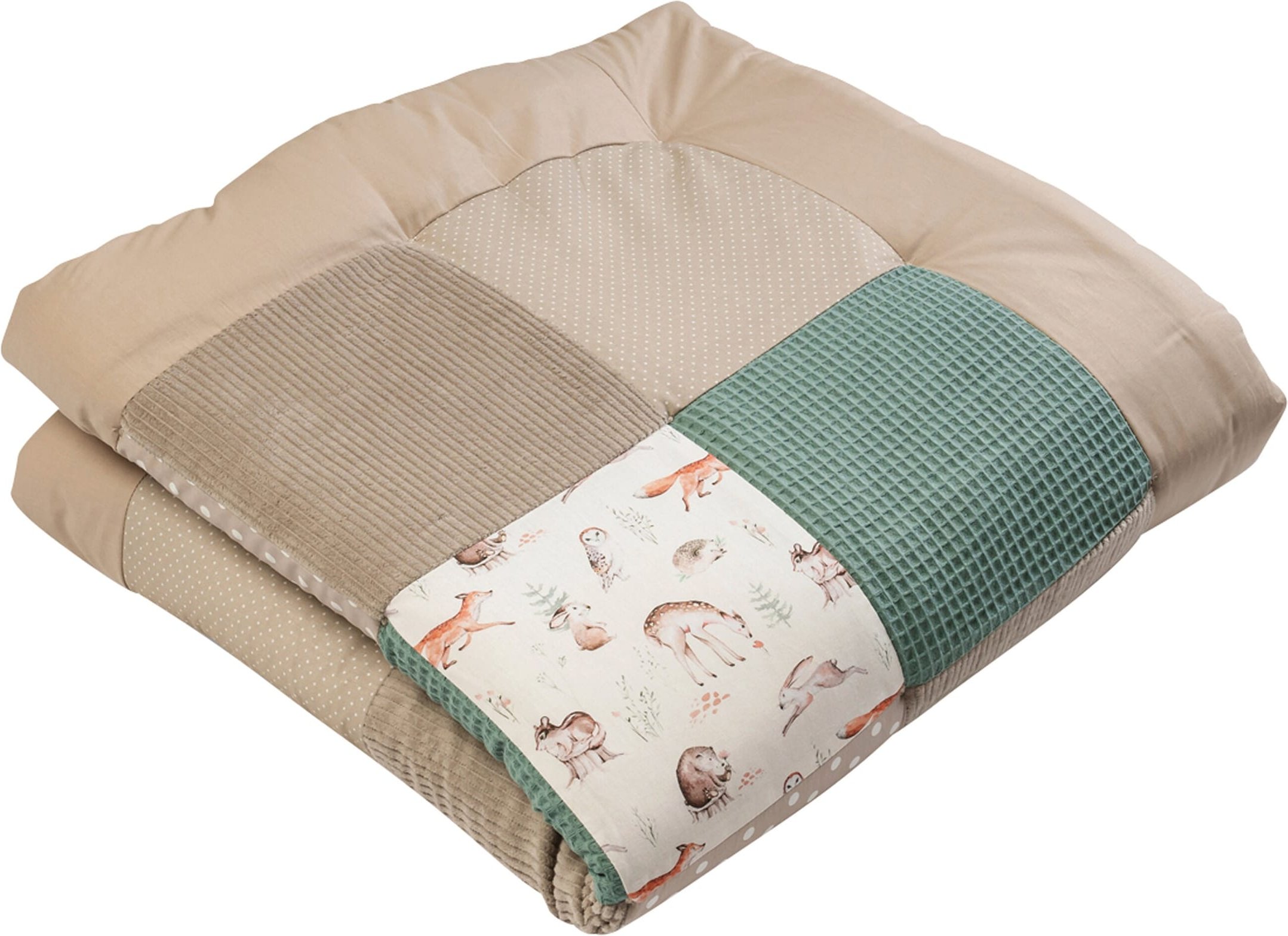 Ullenboom Krabbeldecke & Laufgittereinlage 100 x 100 cm Waffelpiqué/Cord