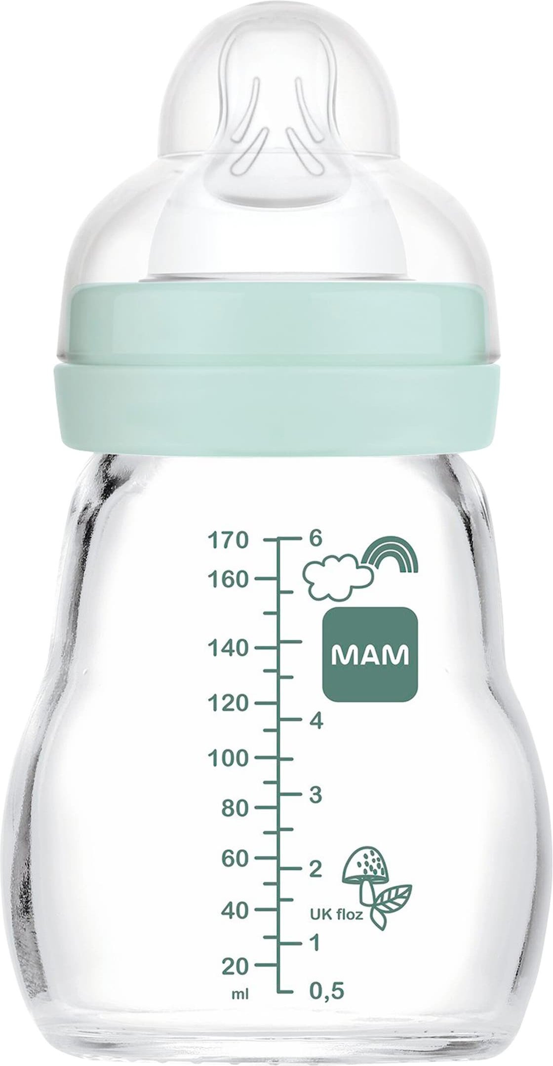Mam Babyflasche Feel Good matt, Glas, 170 ml, ab 0M