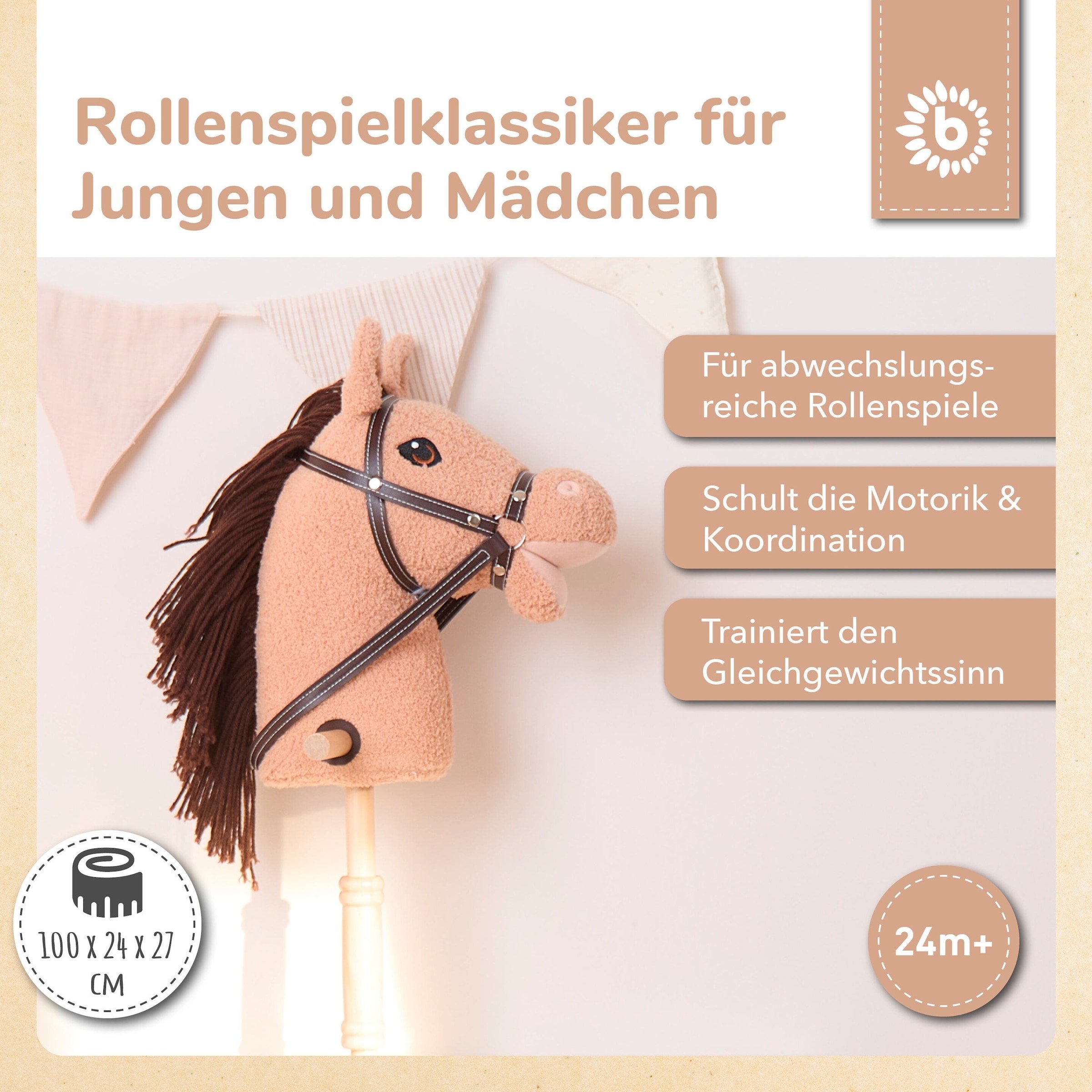 Bieco Steckenpferd Kinder Hazel aus Holz