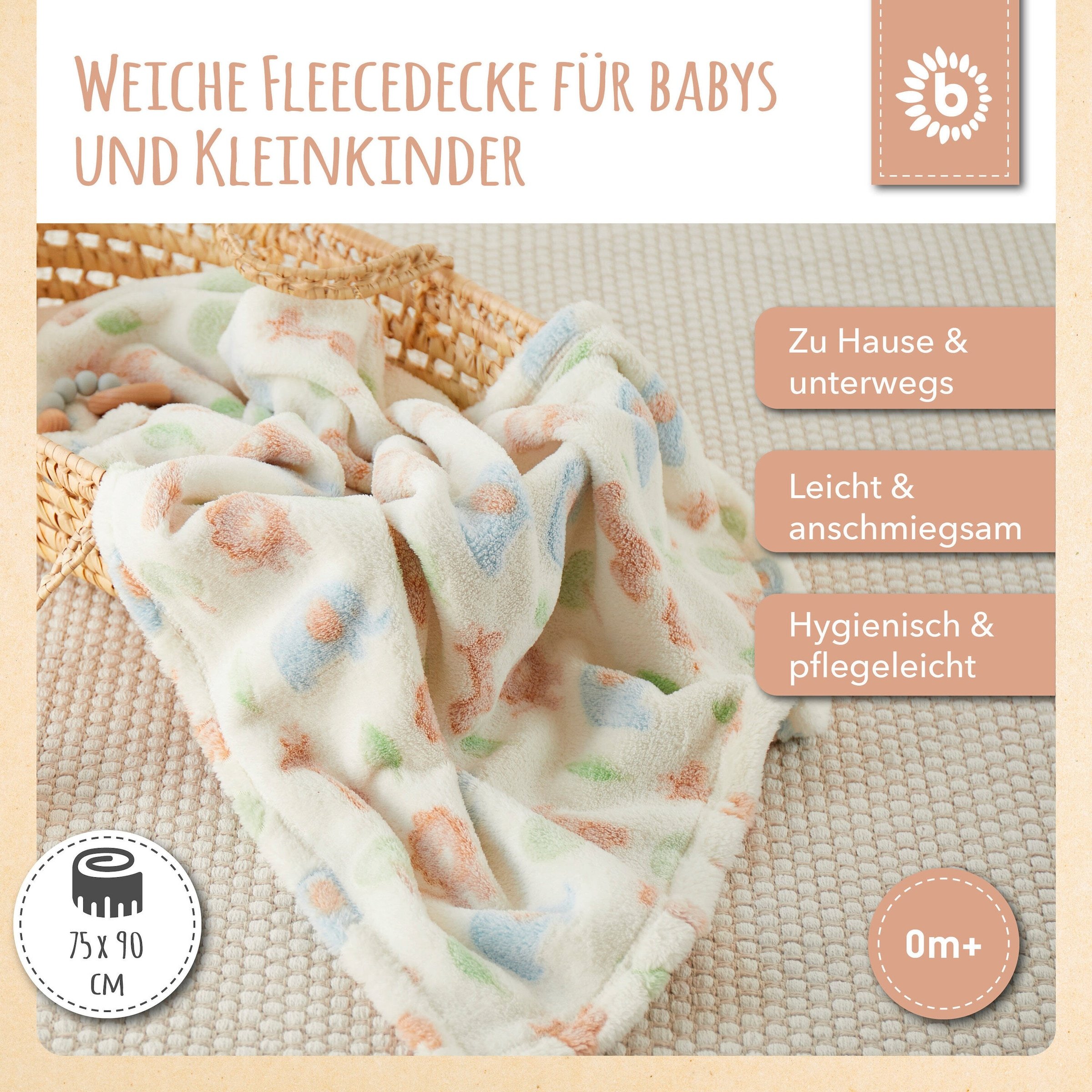 Bieco Babydecke Zoo Tiere - ab Geburt