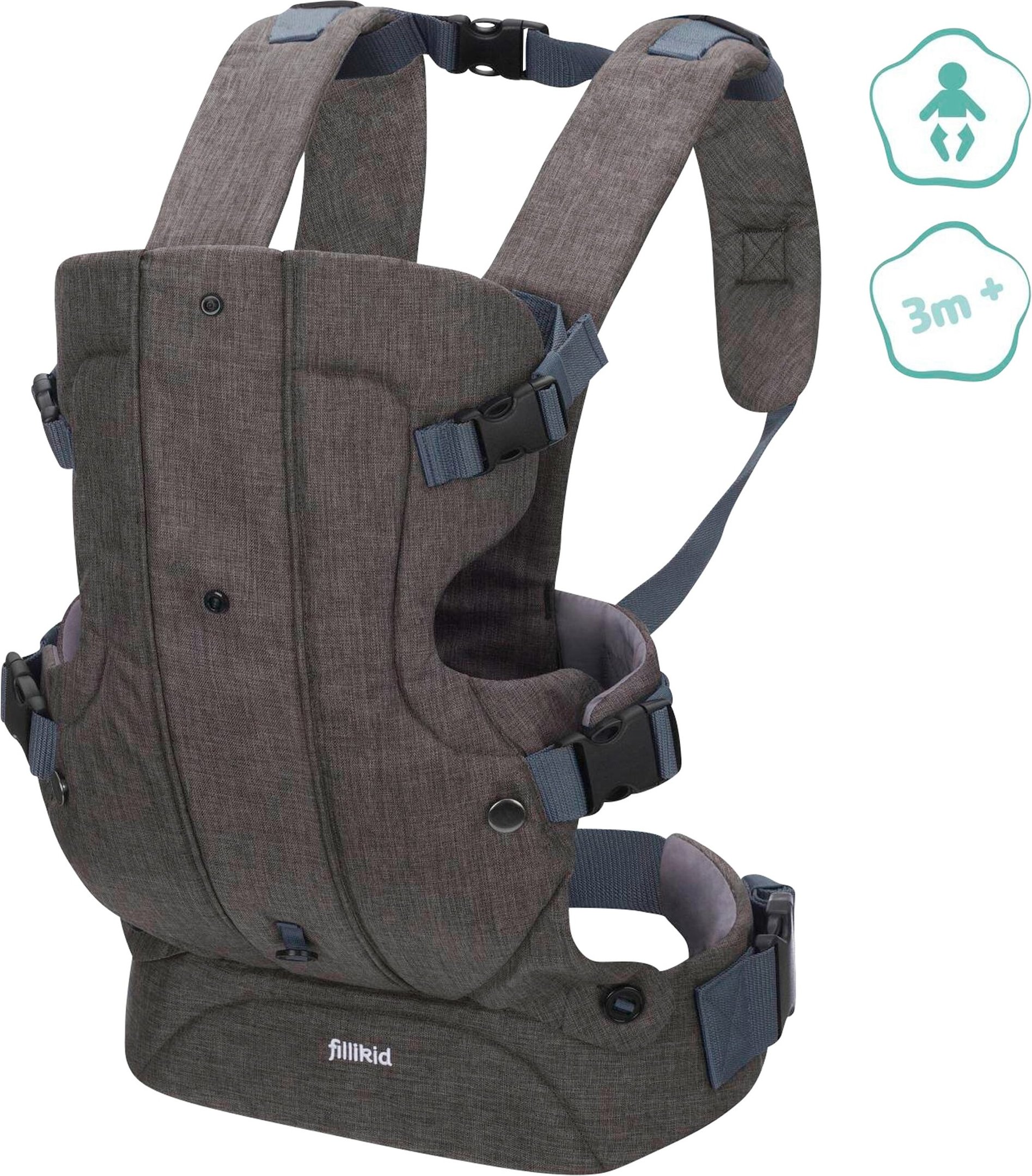 Fillikid Walk Bauchtrage, 4 Tragepositionen