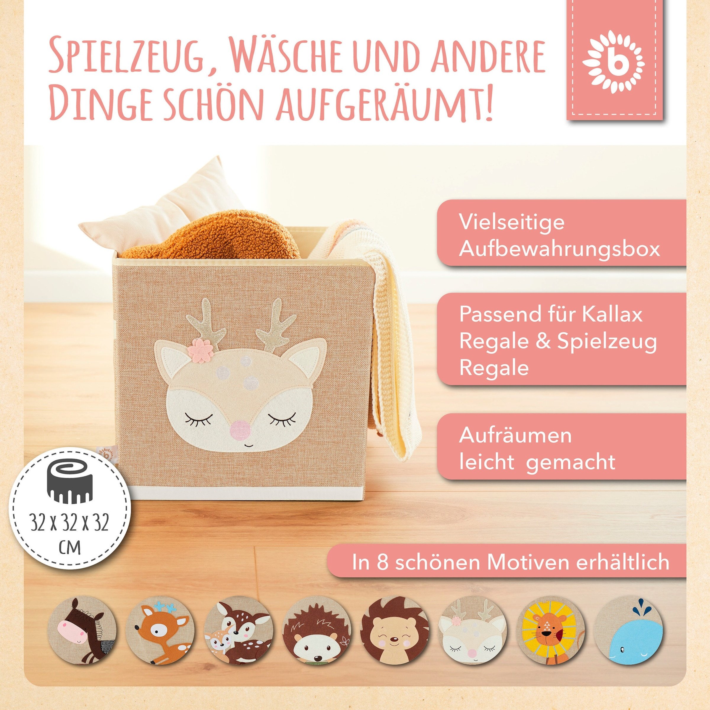 Bieco Aufbewahrungsbox Kinder Reh Ella