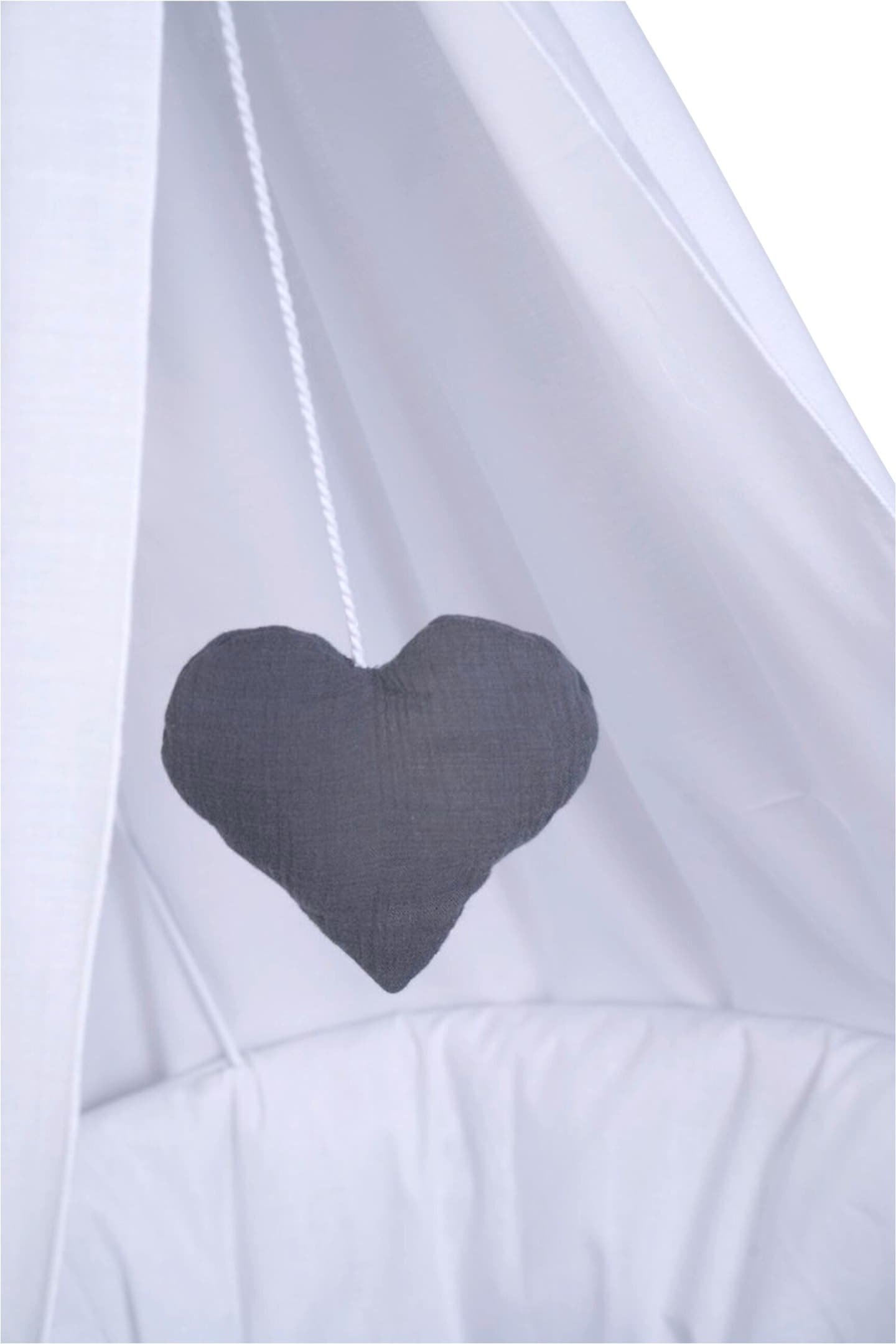 Mionido Textiles Set für Stubenwagen Uni Herz