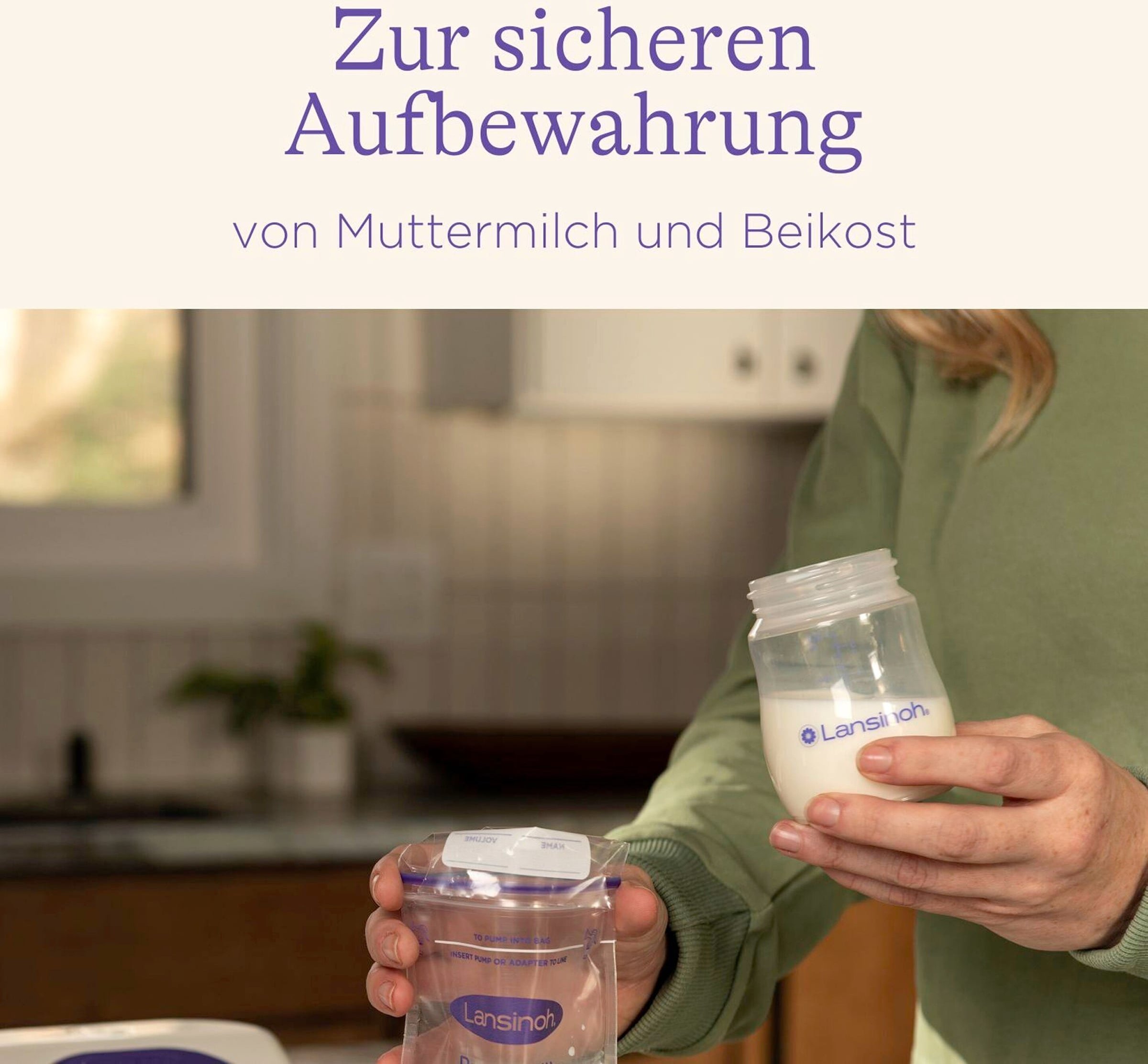 Lansinoh 4er-Pack Babyflaschen für Muttermilch, Weithals, 160 ml