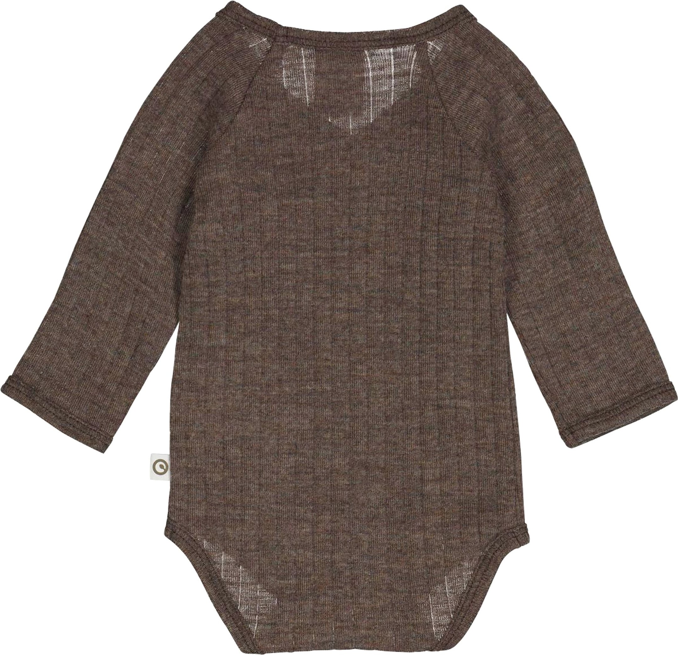 Müsli Woll-Wickelbody langarm Rippqualität Merinowolle