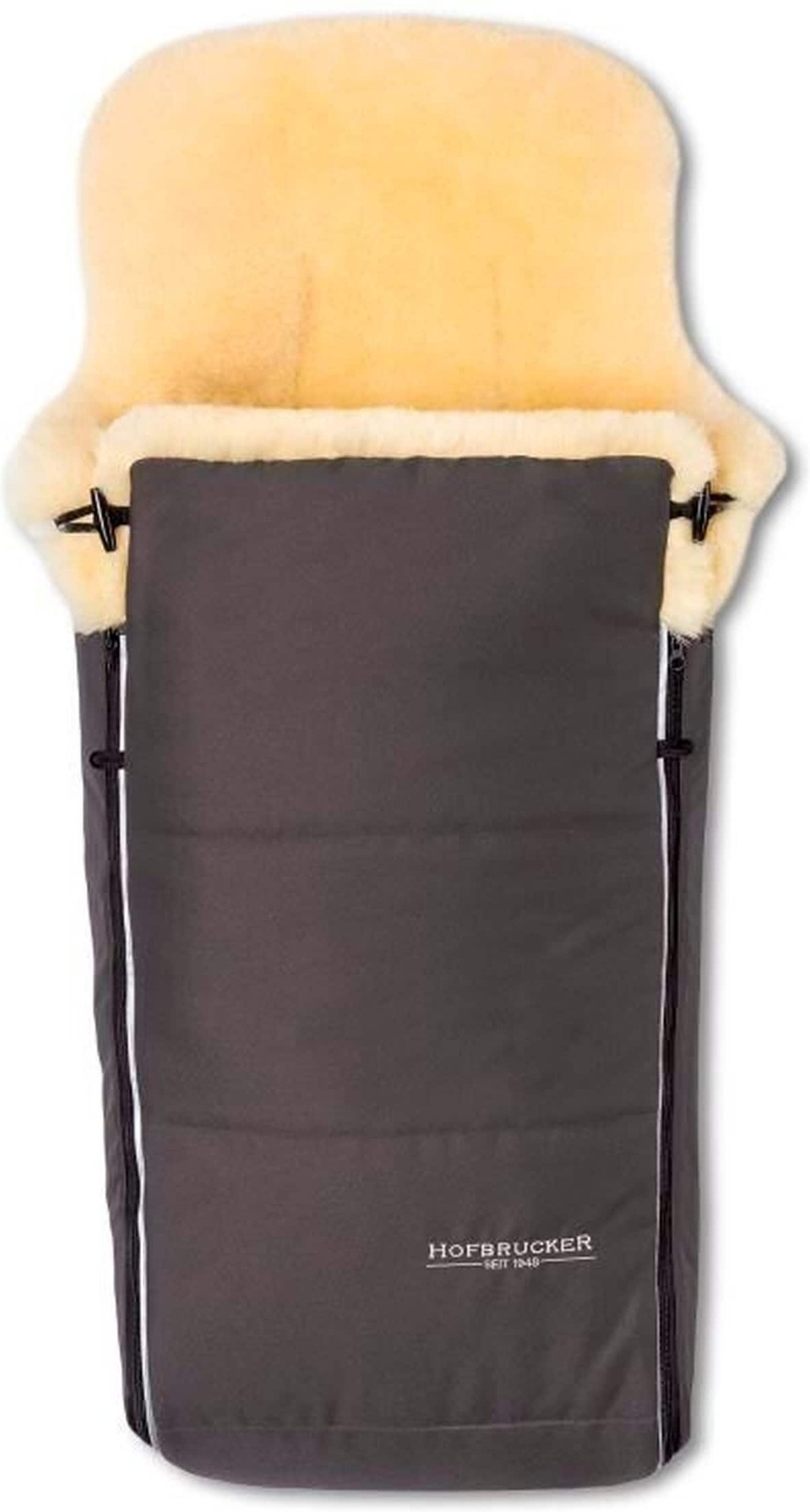 Hofbrucker Kinderwagen Lammfell-Fußsack Luxus grau