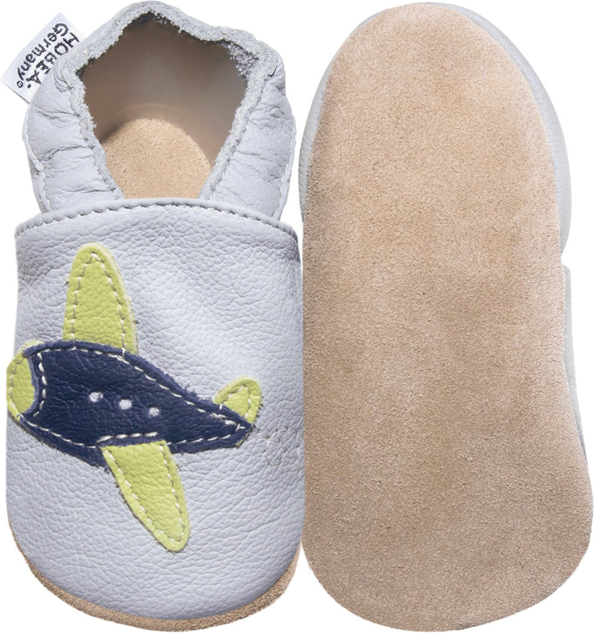 Hobea-Germany Krabbelschuhe Flugzeug grau