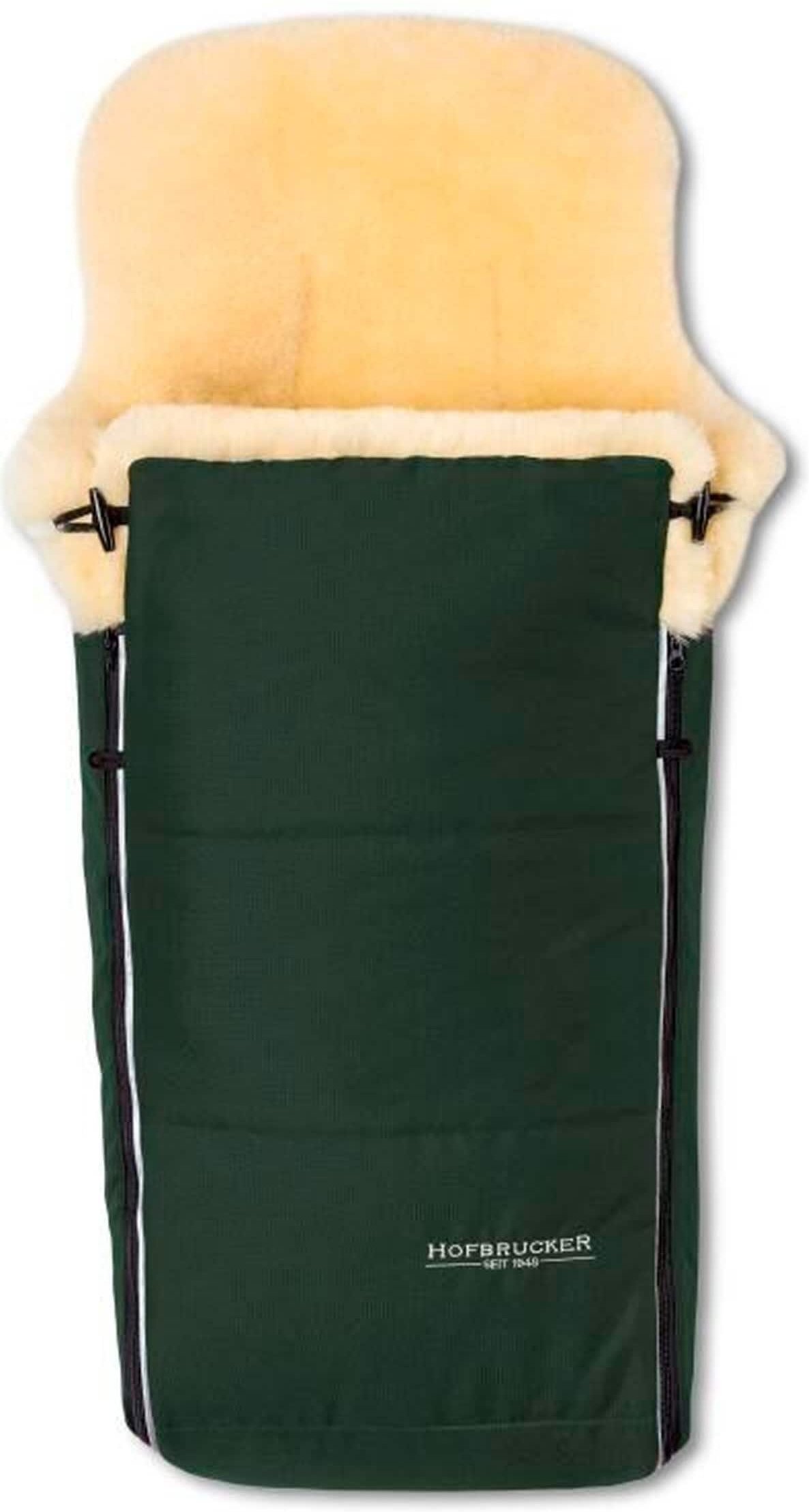 Hofbrucker Kinderwagen Lammfell-Fußsack Luxus gruen