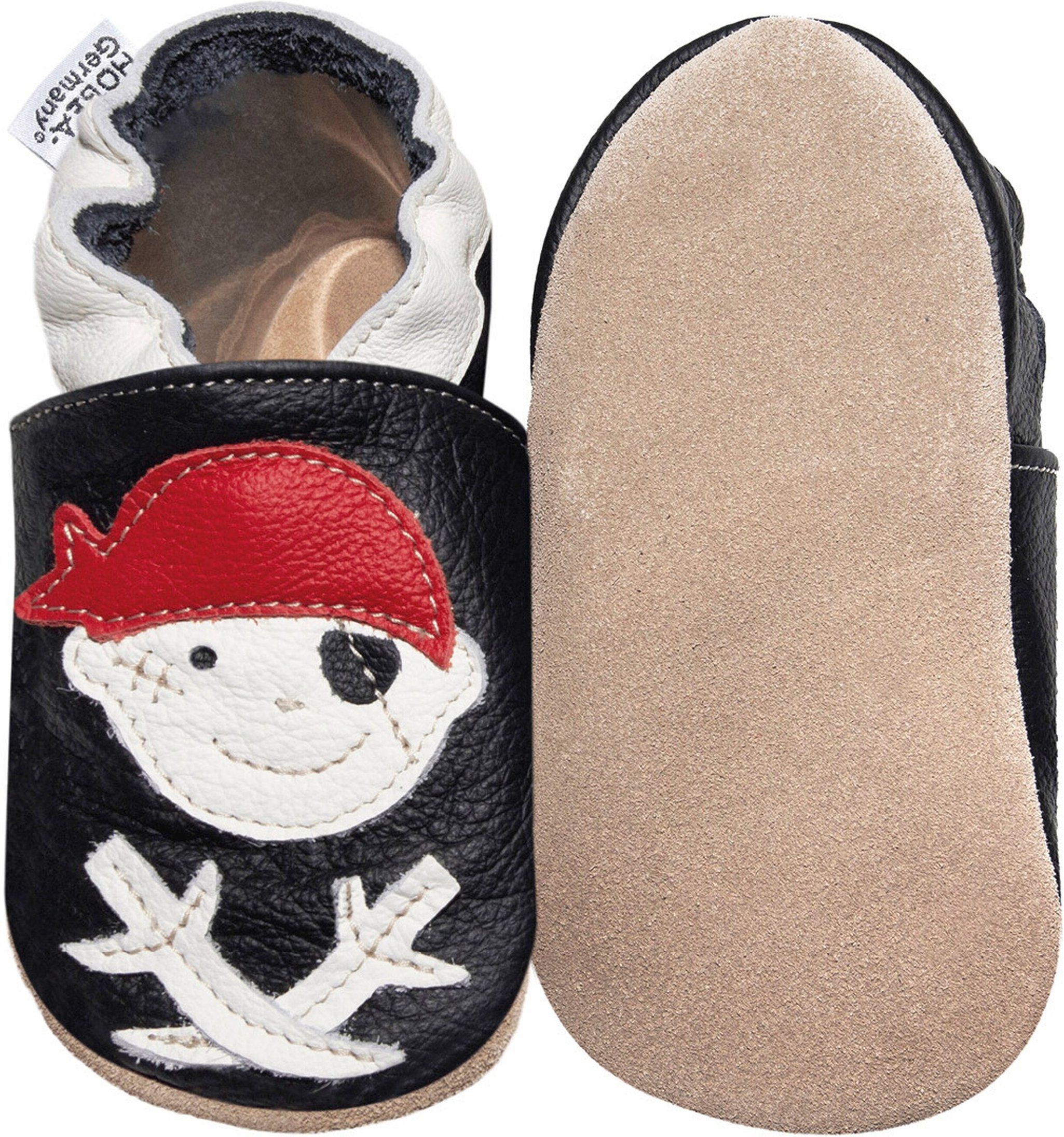 Hobea-Germany Krabbelschuhe Pirat Jack schwarz