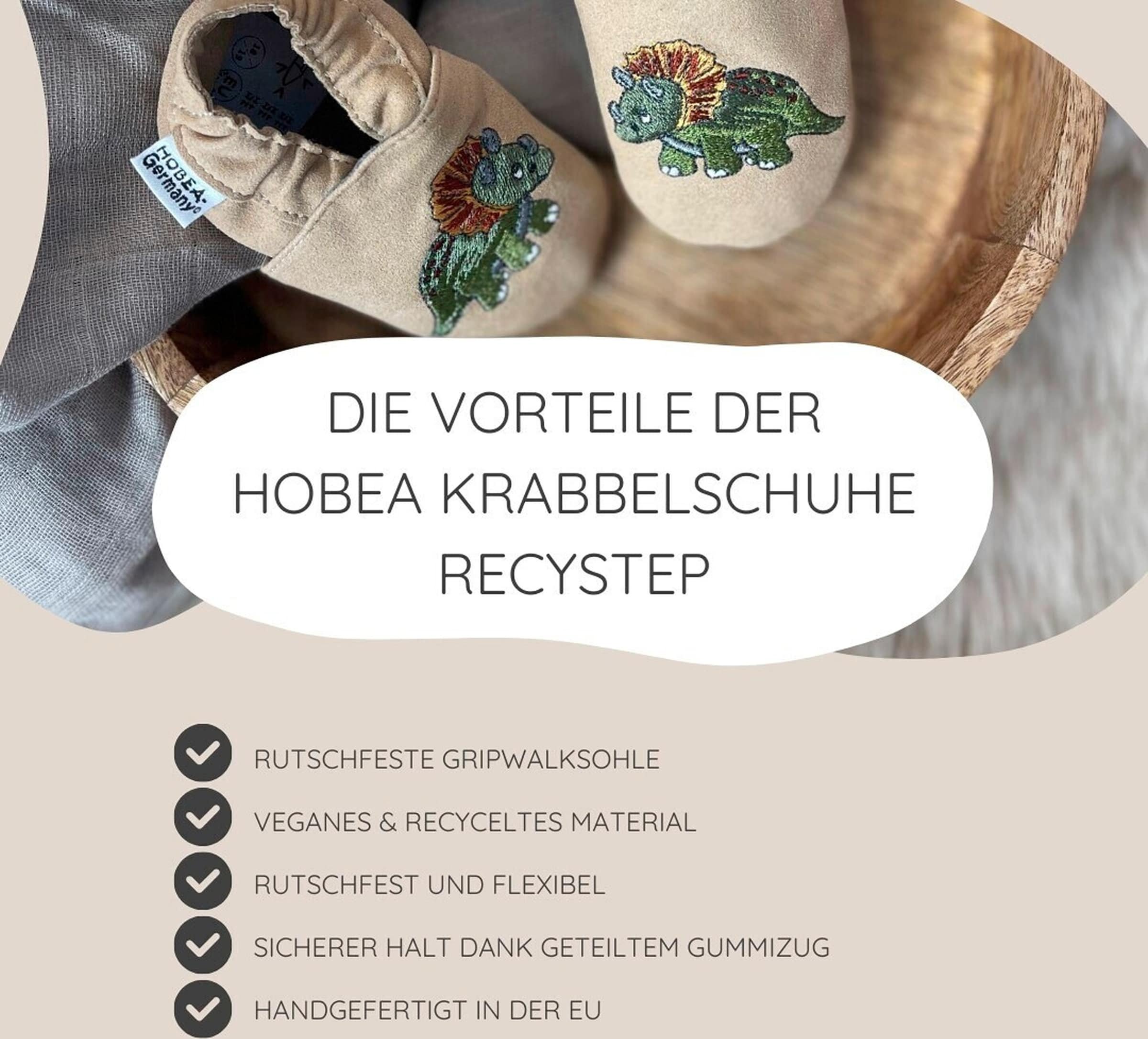 Thumbnail - Hobea-Germany Kinderschuhe RecyStep Giraffe beige