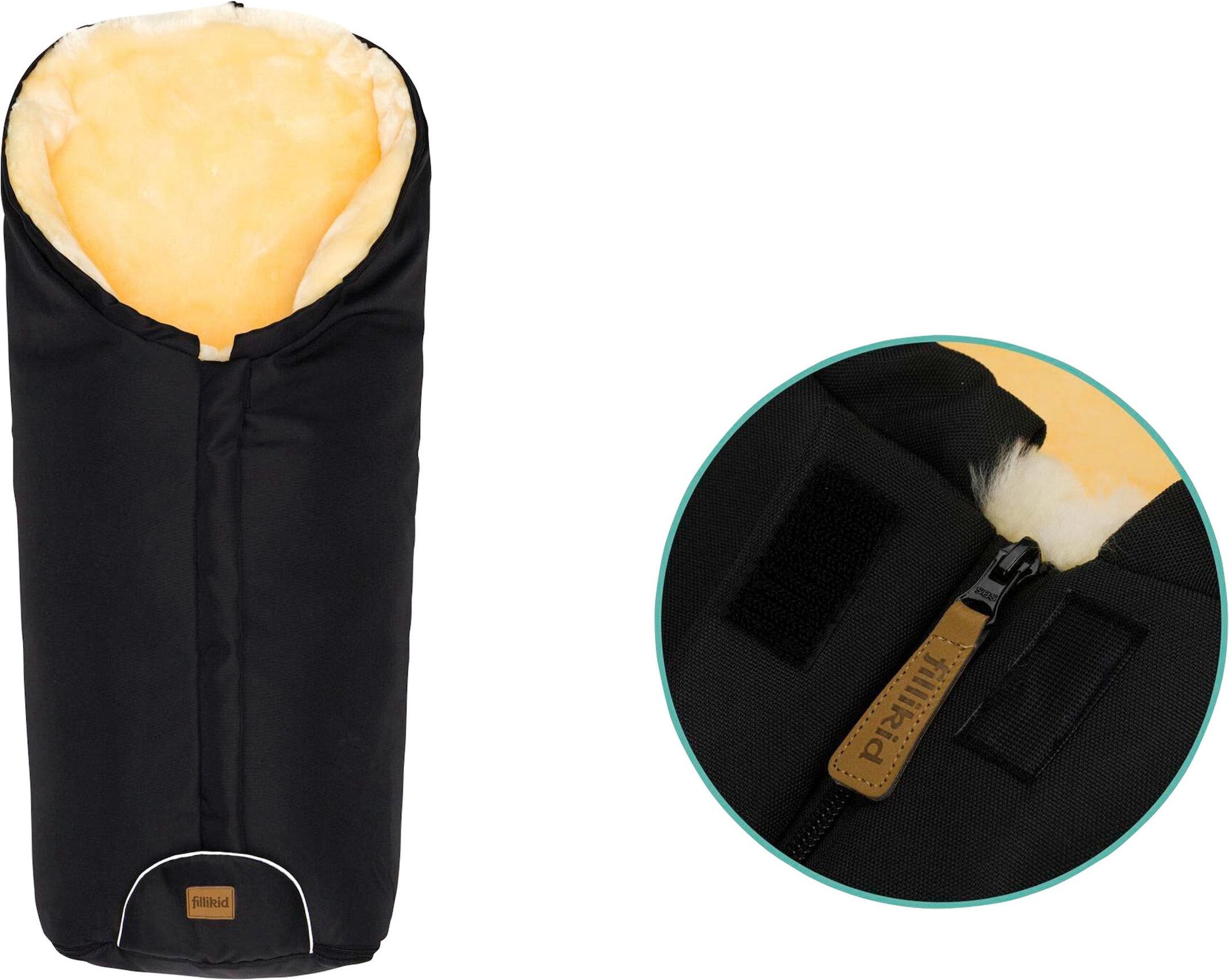 Fillikid Lammfell-Winterfußsack Tacama schwarz