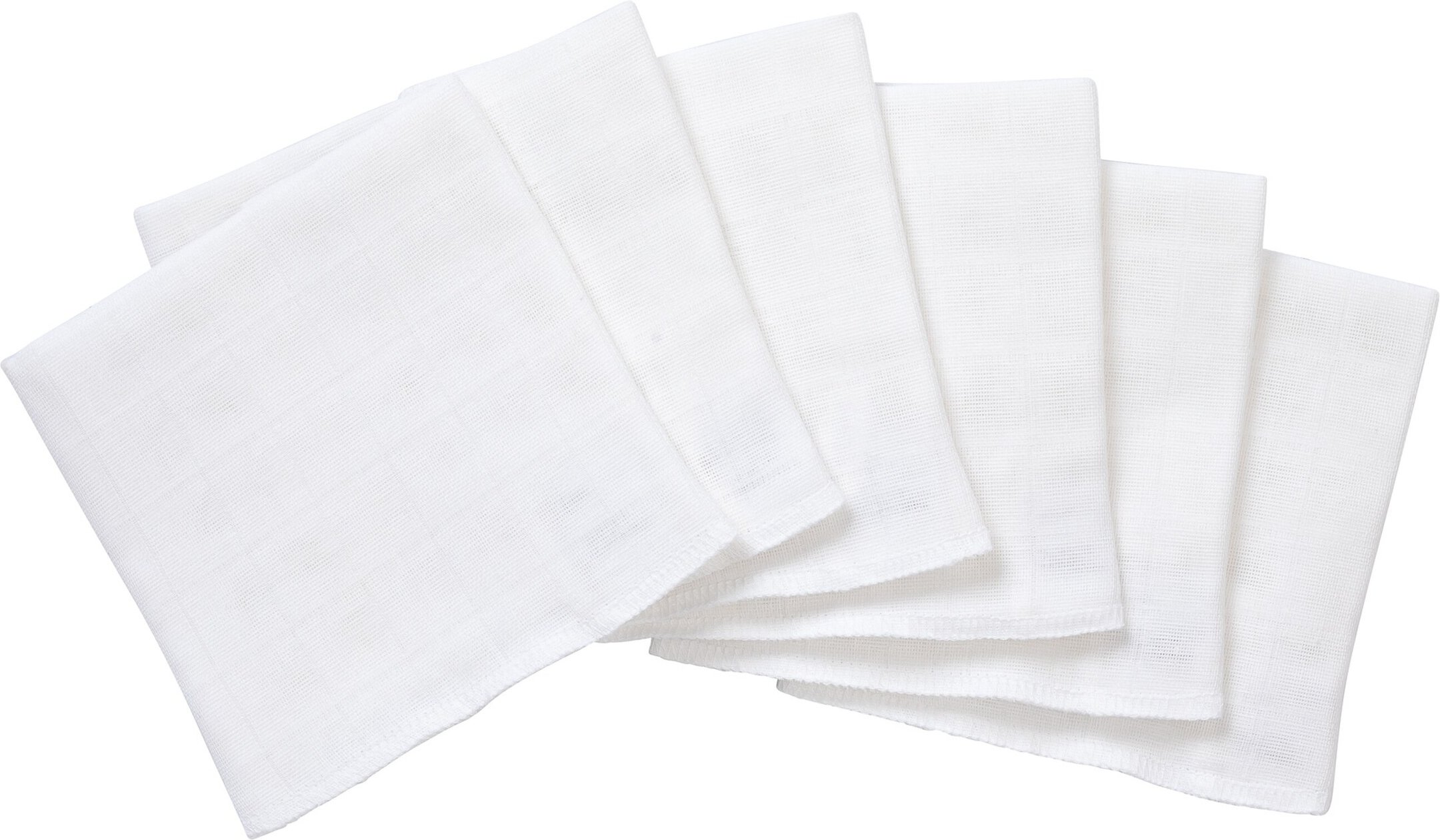 Bornino Lieblinge 6er-Pack Mullwaschlappen weiss