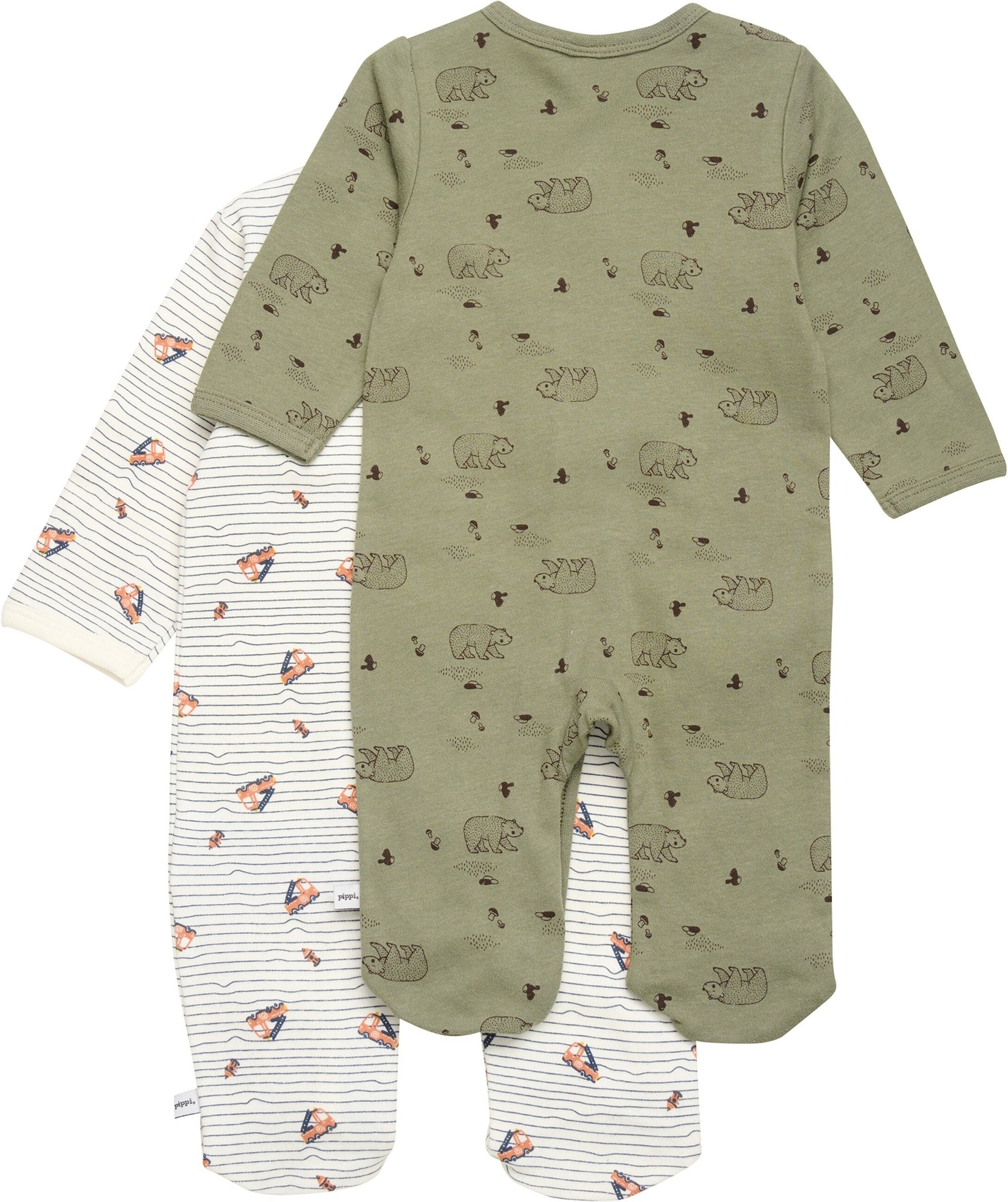 Pippi 2er-Pack Schlafoveralls mit Fuß Fahrzeug Tiere