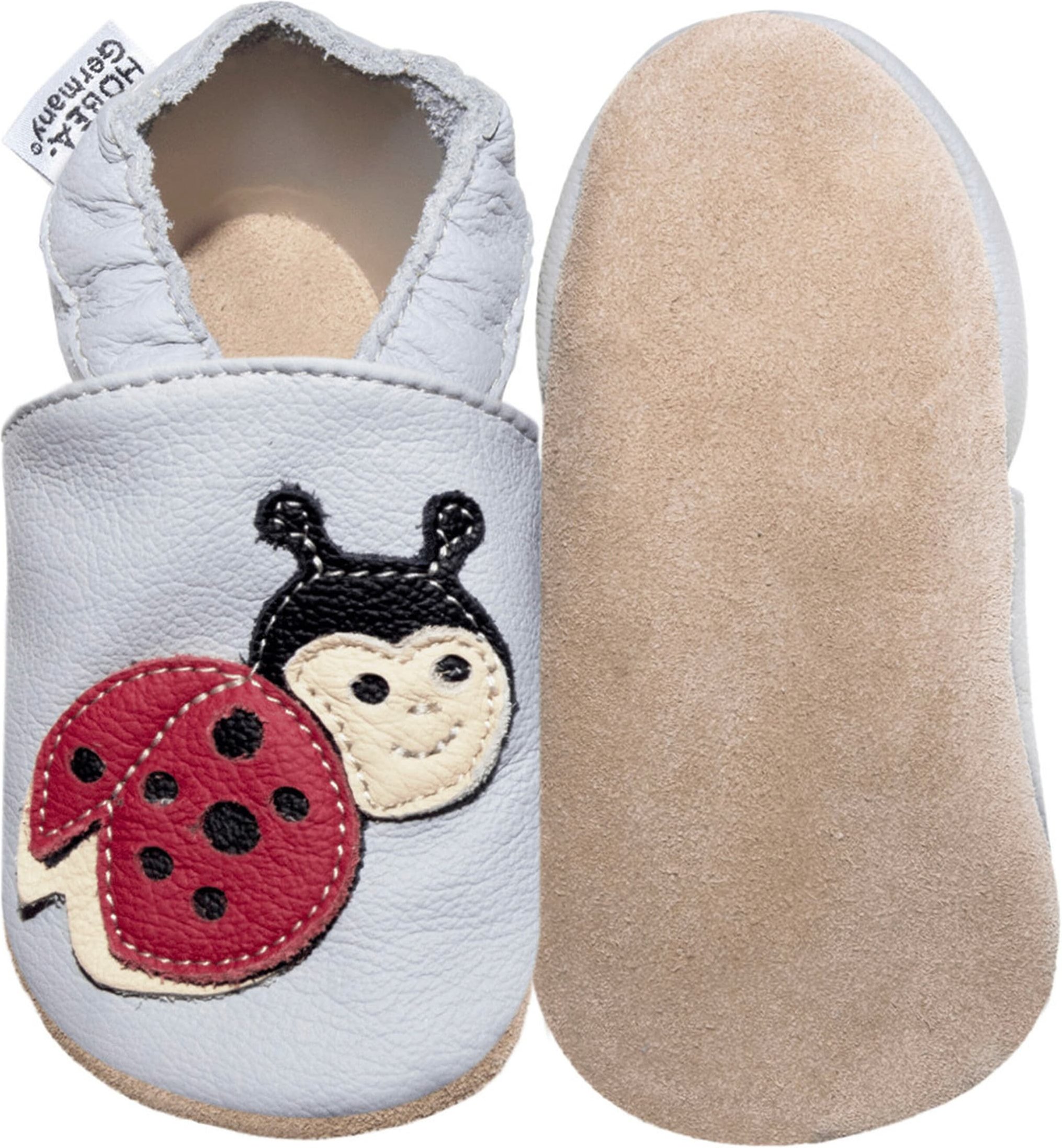 Hobea-Germany Krabbelschuhe Marienkäfer grau