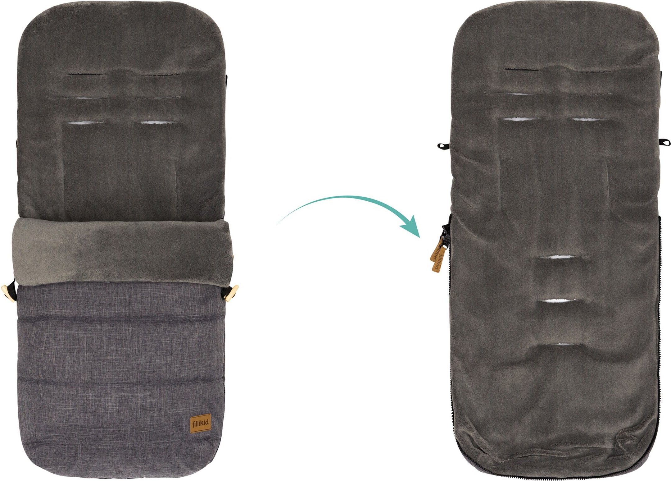 Fillikid Winterfußsack Lanin grau