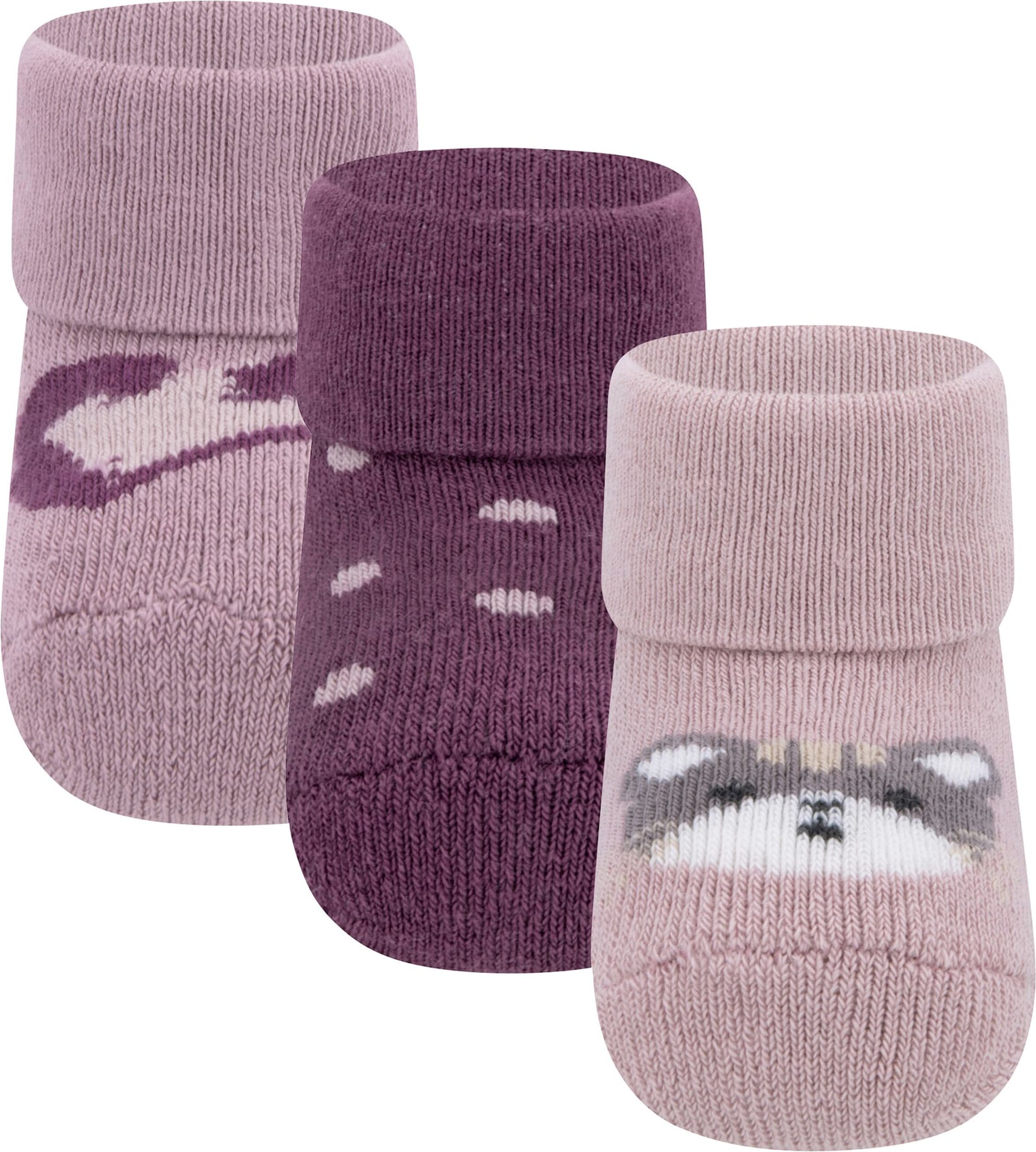 Ewers 3er-Pack Erstlingssocken Katze Herz Punkte