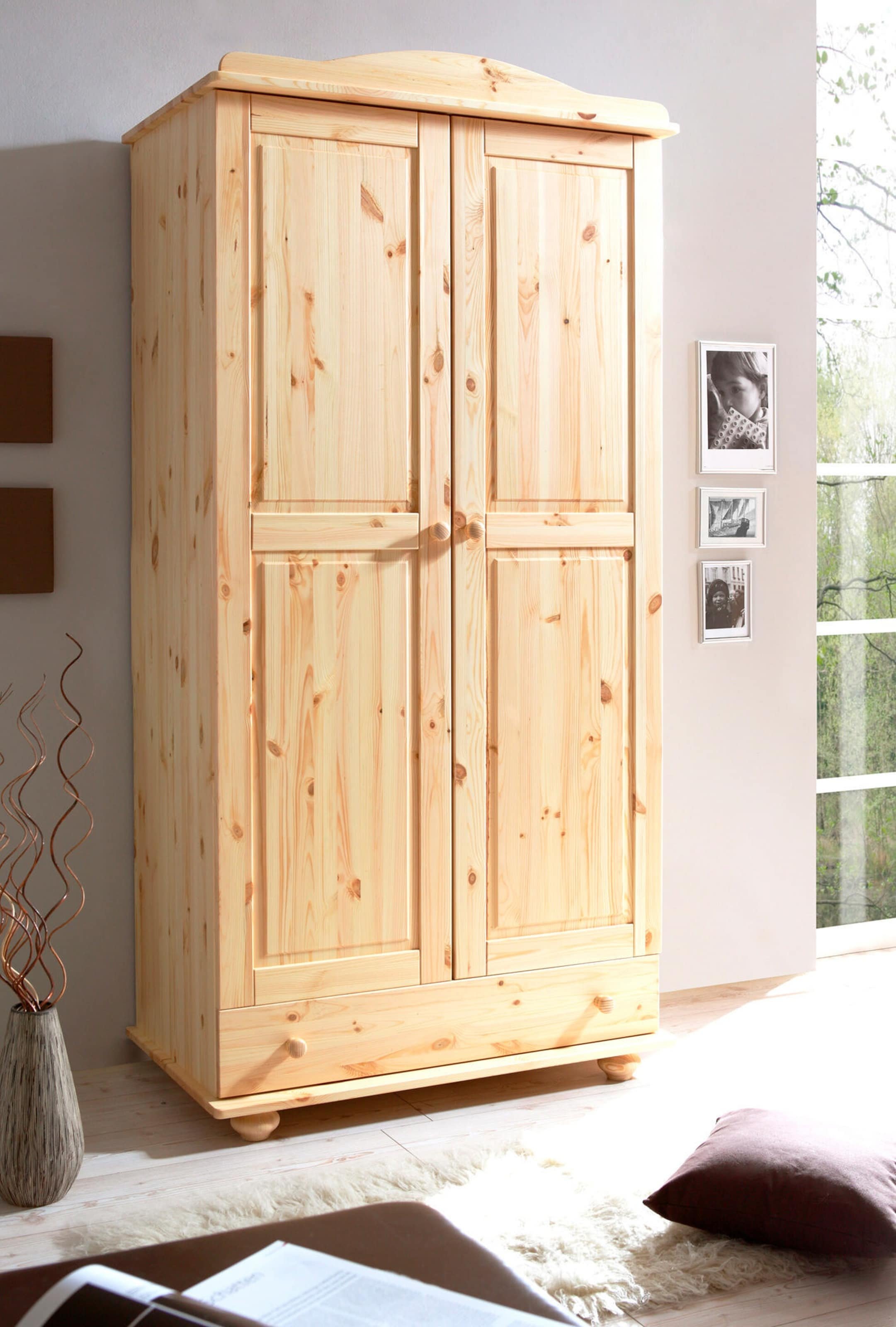 Ticaa Kleiderschrank 2-türig Adam Kiefer massiv