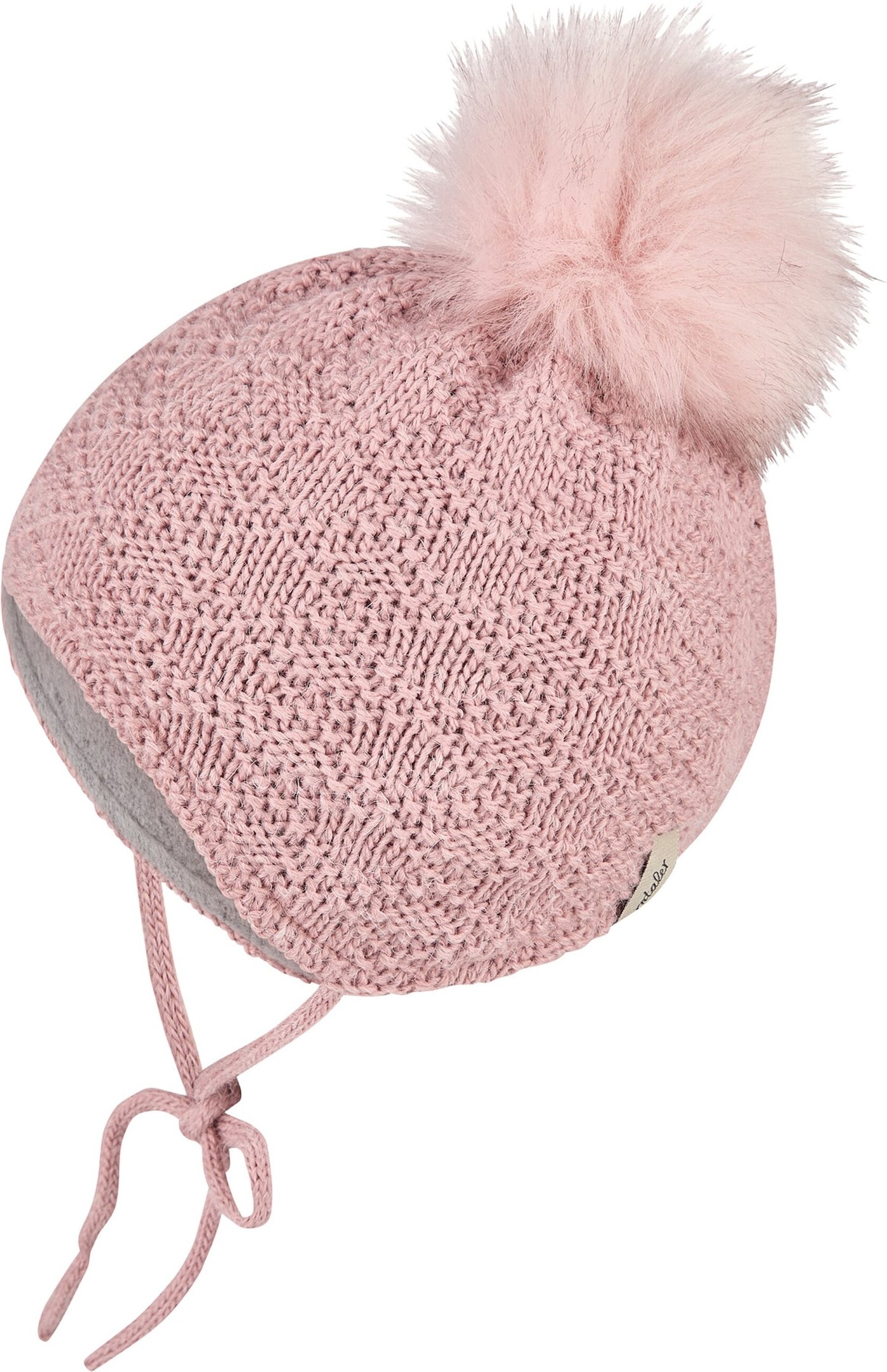 Sterntaler Winter-Strickmütze mit Bommel Fake Fur