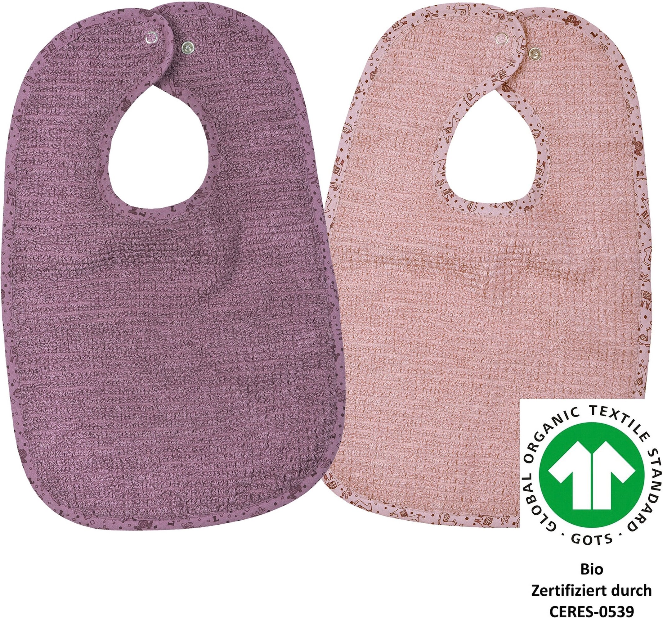 Thumbnail - Wörner 2er-Pack Lätzchen mit Druckknopf 26x40 cm