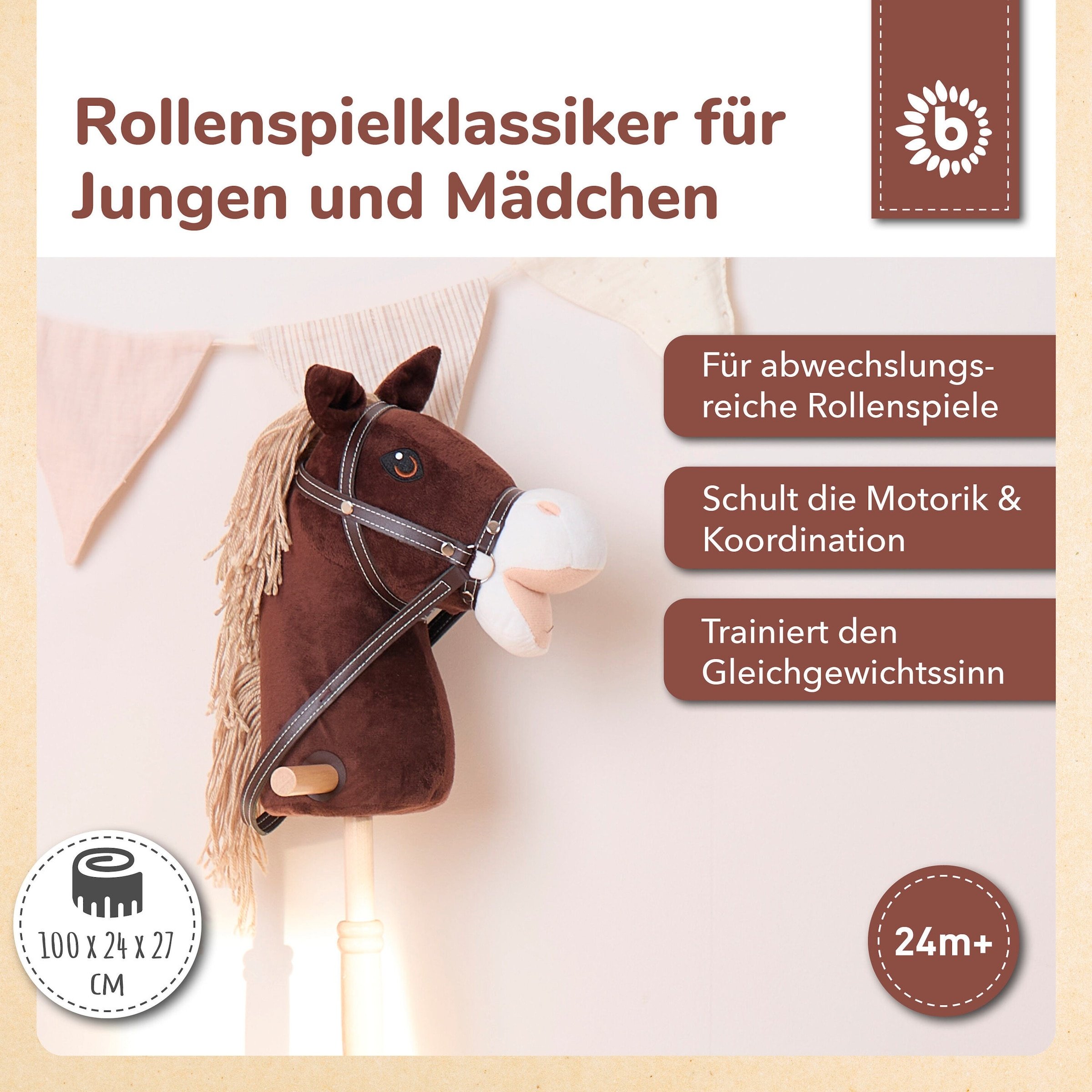 Bieco Steckenpferd Kinder Coco aus Holz