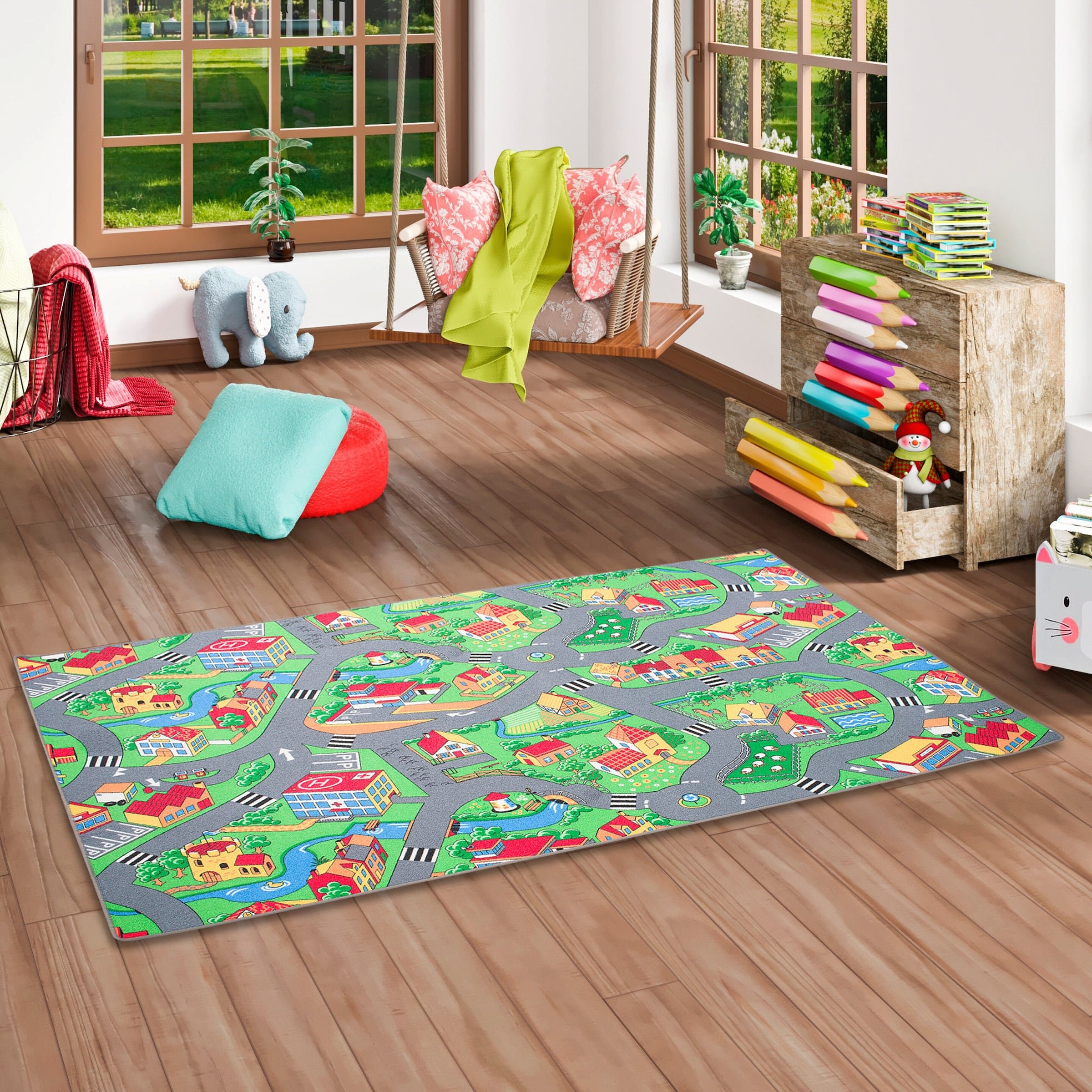 Snapstyle Kinder Spiel Teppich Little Village