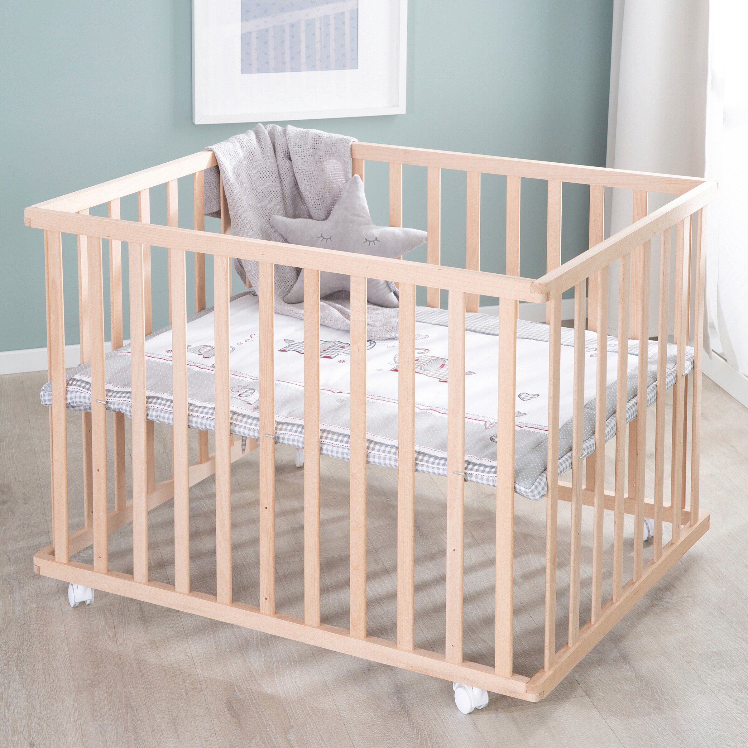 Roba Laufgitter 100x75 Jumbo twins grau