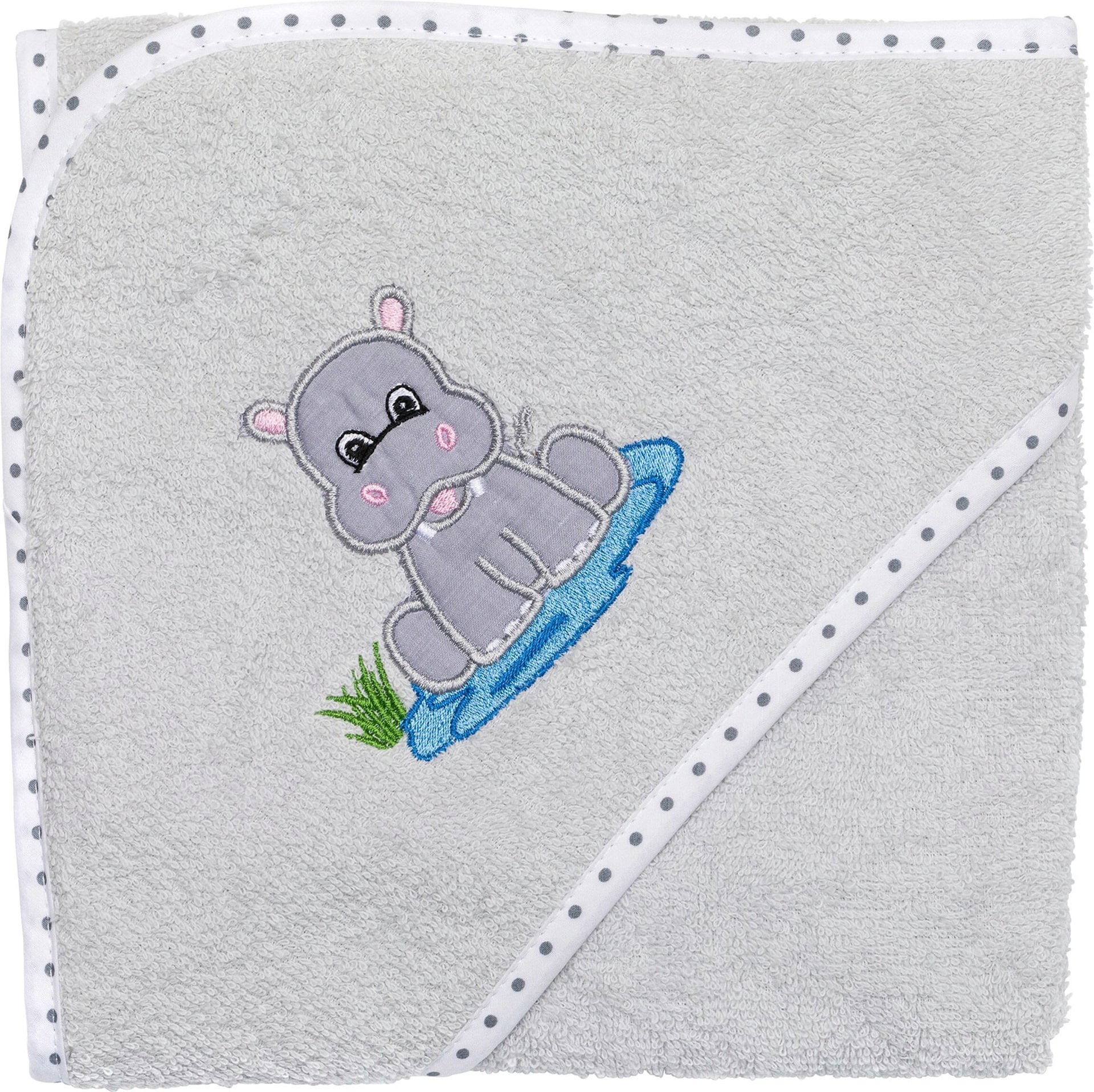 Fillikid Kapuzenbadetuch 75x75 cm grau