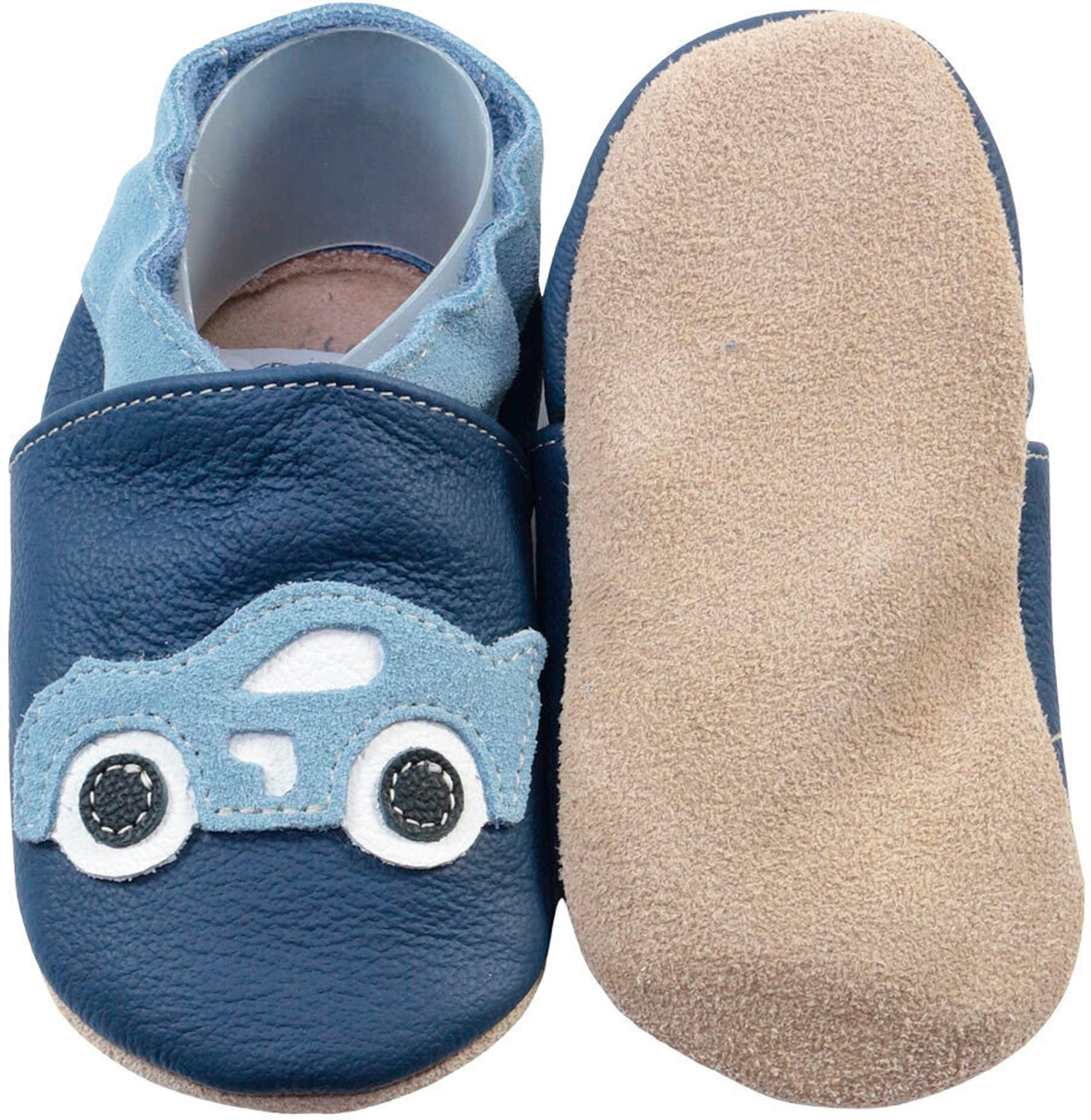 Hobea-Germany Krabbelschuhe Rennauto dunkelblau