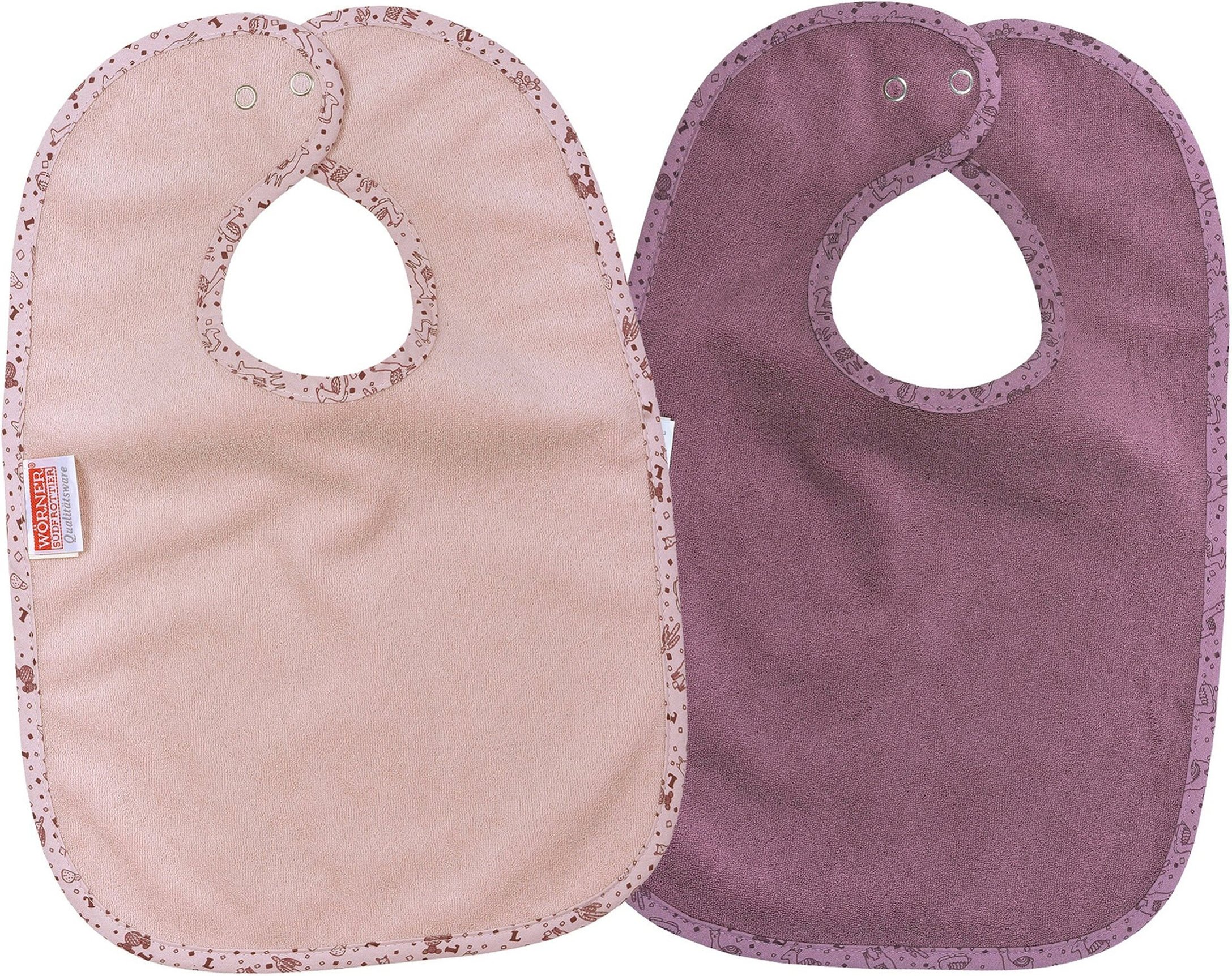 Wörner 2er-Pack Lätzchen mit Druckknopf 26x40 cm