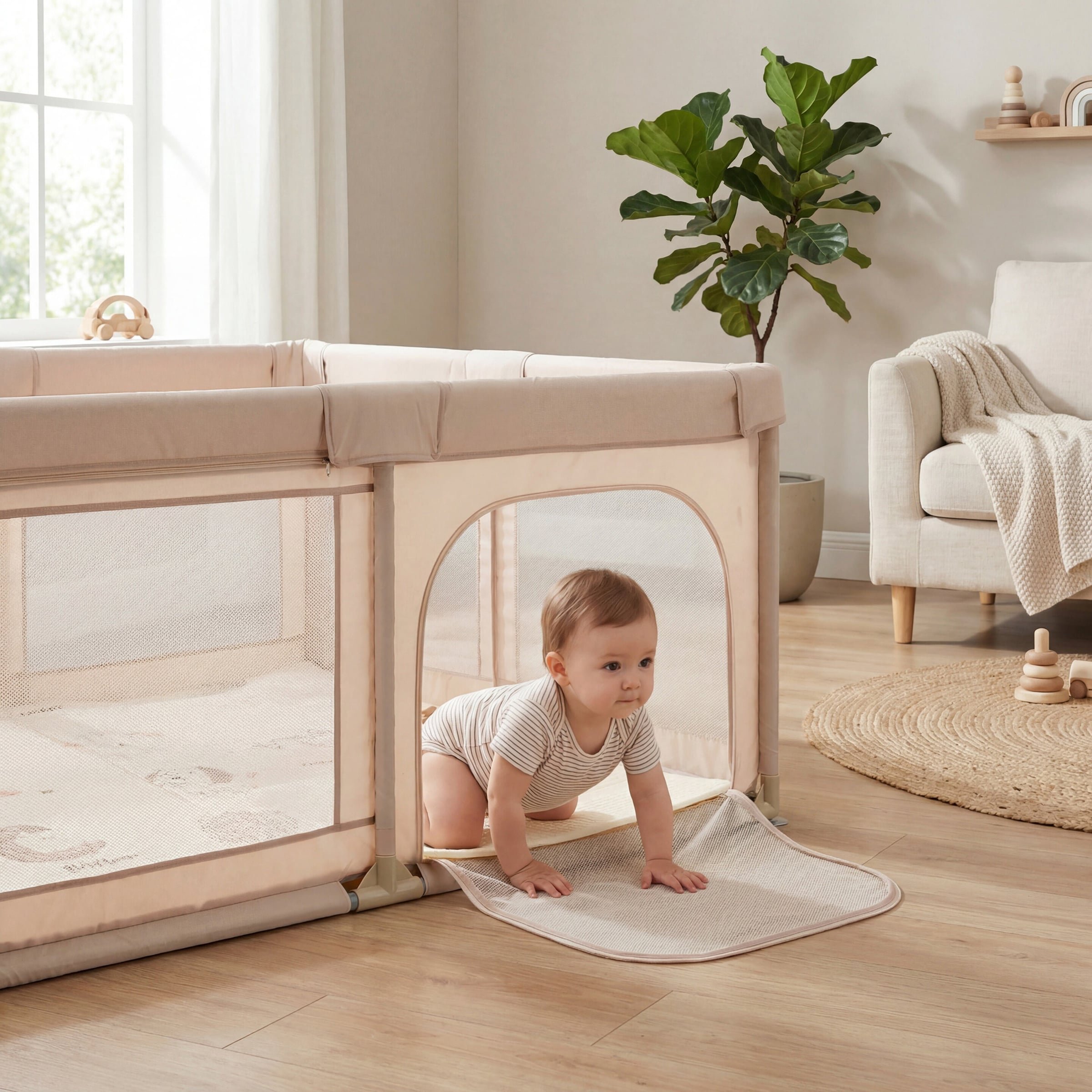 Fillikid Laufgitter Malta mit Boden 150x150 cm