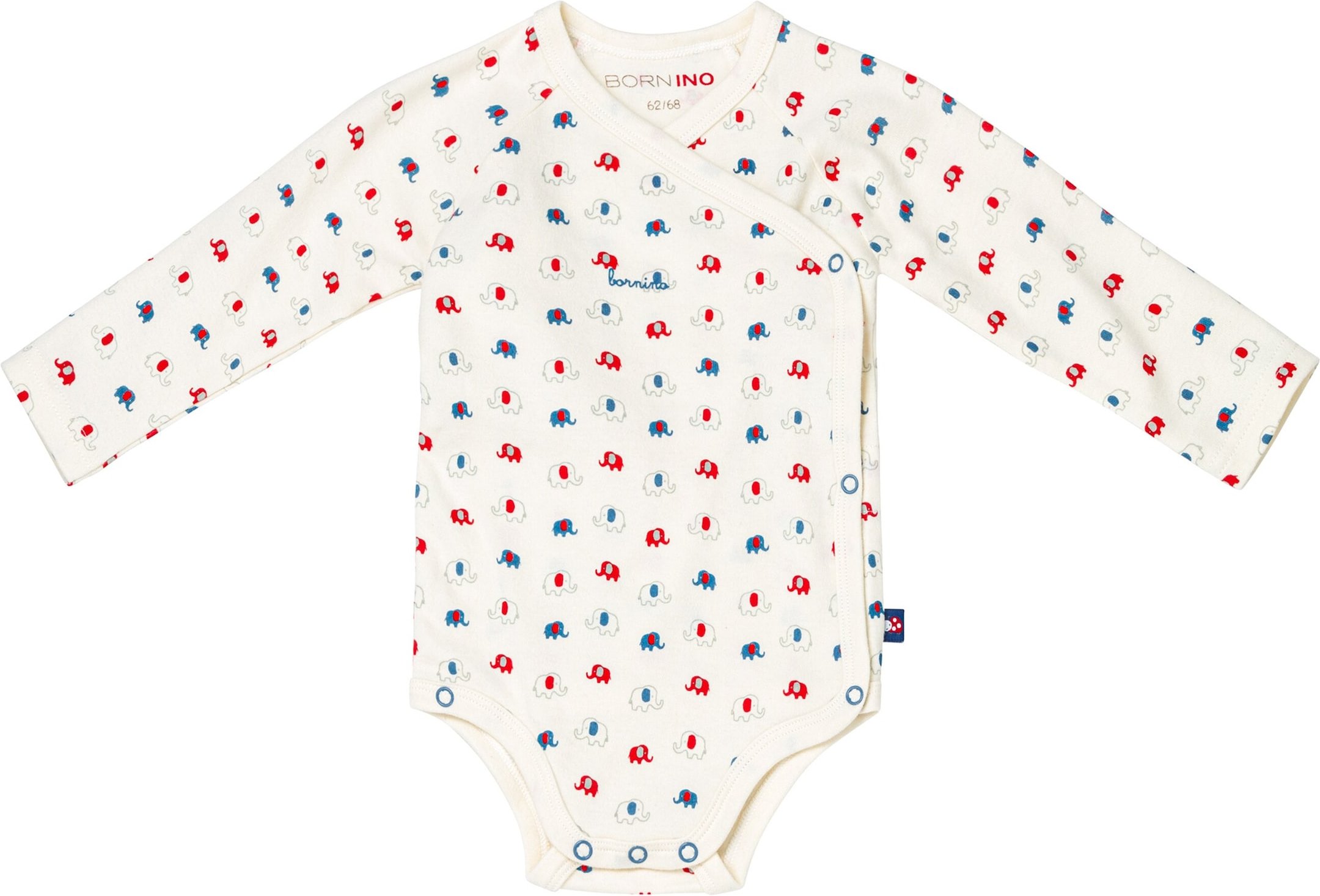 Bornino Lieblinge 3er-Pack Wickelbodys langarm Elefant Ringel