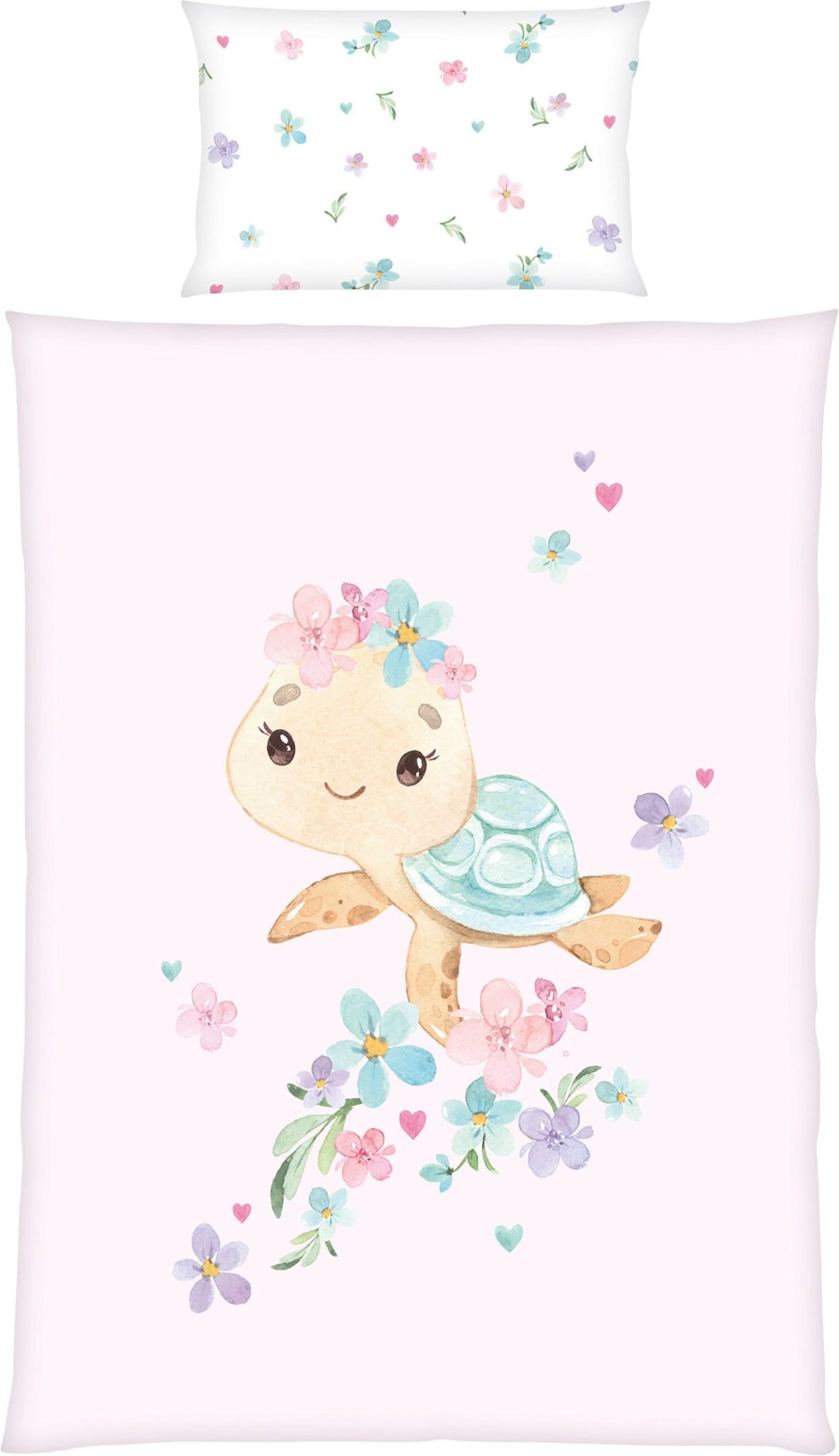 Baby Best Renforcé Wende-Bettwäsche Little turtle 40x60 / 100/135 cm