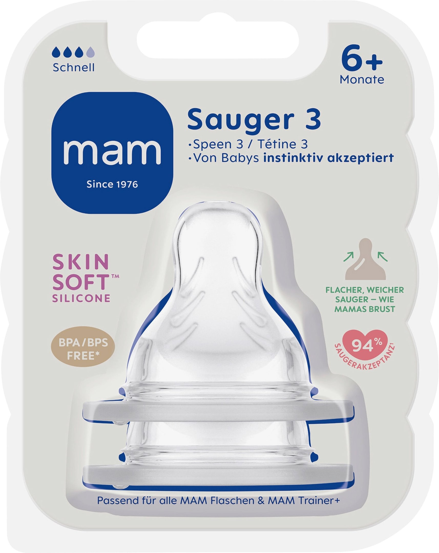 Mam 2er-Pack Trinksauger Gr. 3 ab 6M