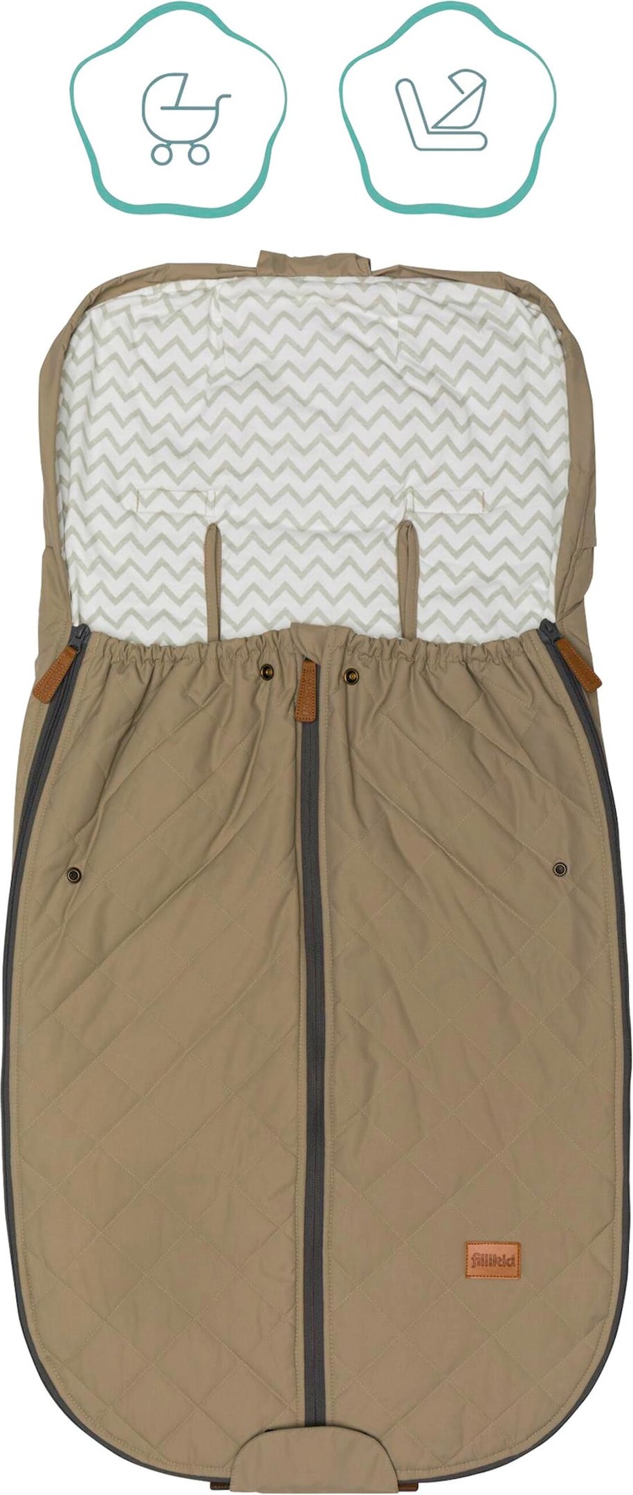 Fillikid Sommerfußsack Light Big für Kinderwagen, Buggy beige