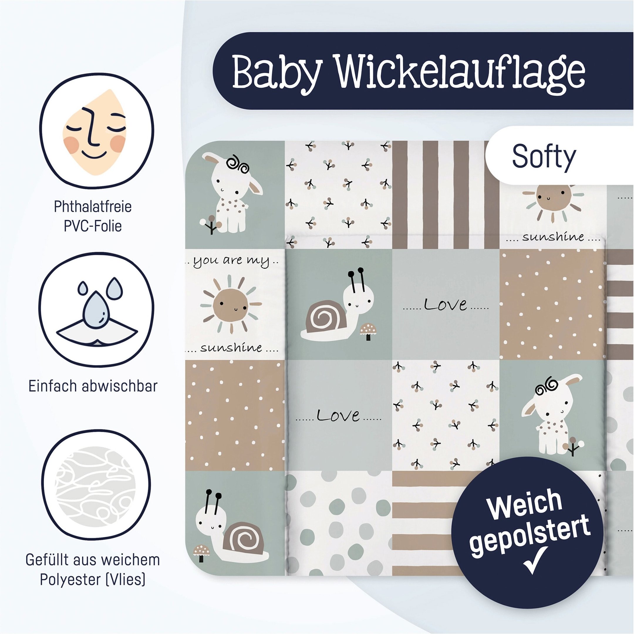 Julius Zöllner Wickelauflage Softy 75x85 cm