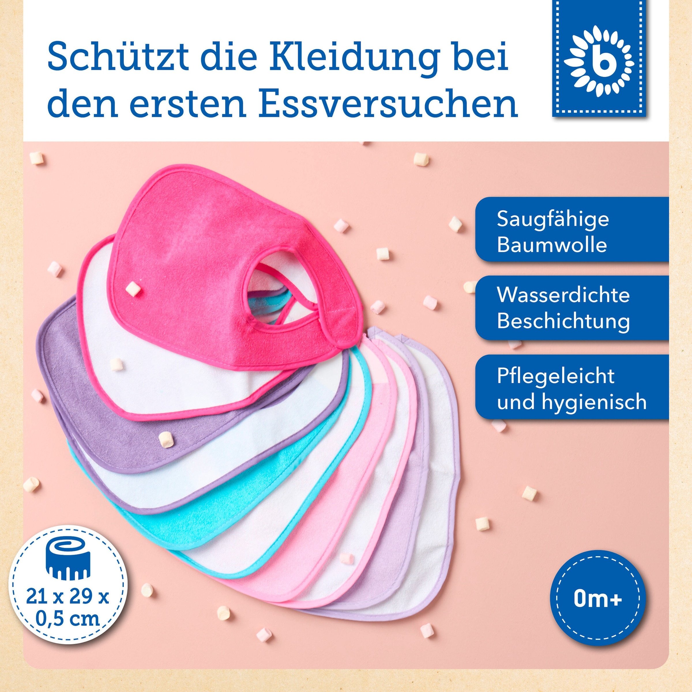 Thumbnail - Bieco Baby Lätzchen 10er Pack abwaschbar - ab Geburt