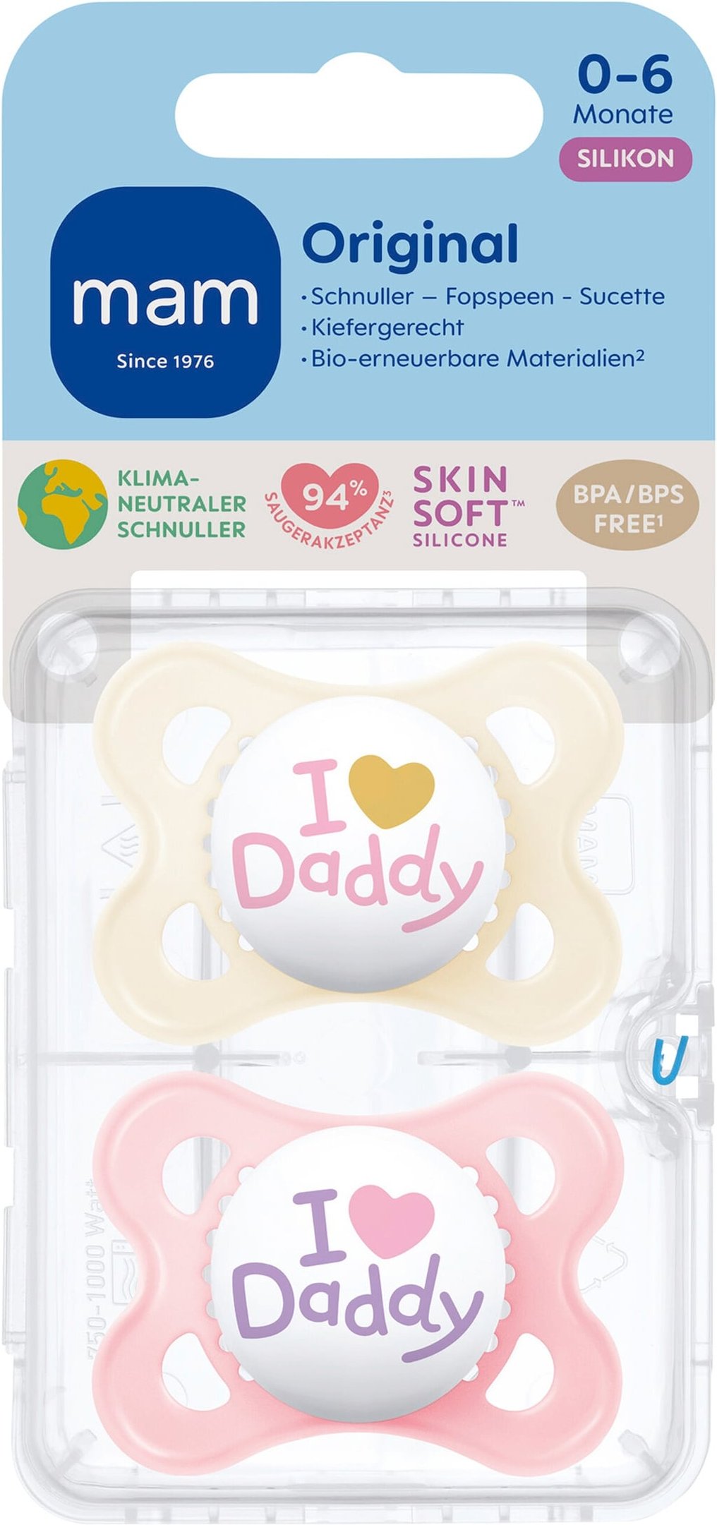 Mam 2er-Pack Schnuller Original Silikon, 0-6M