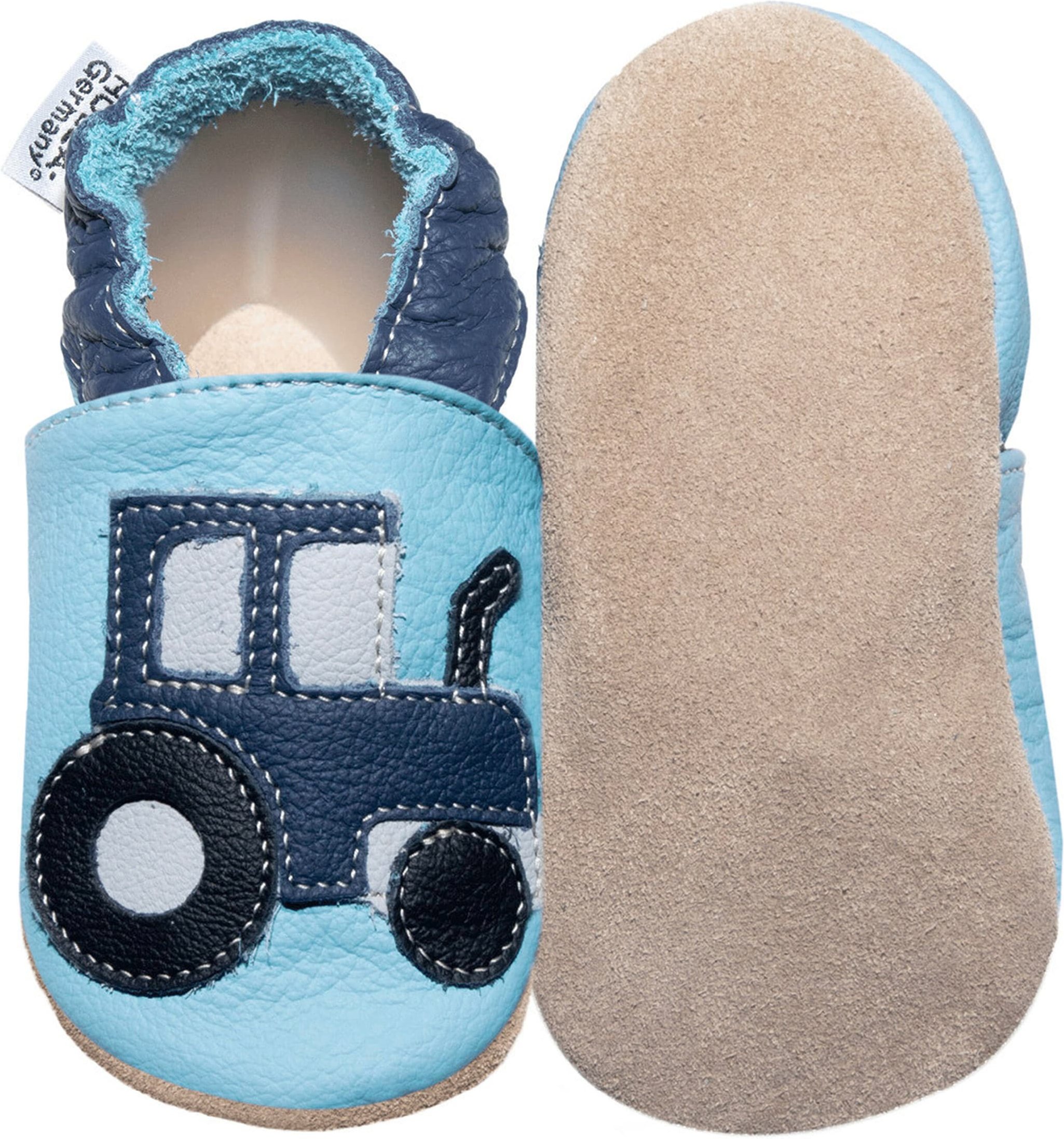 Hobea-Germany Krabbelschuhe Traktor blau