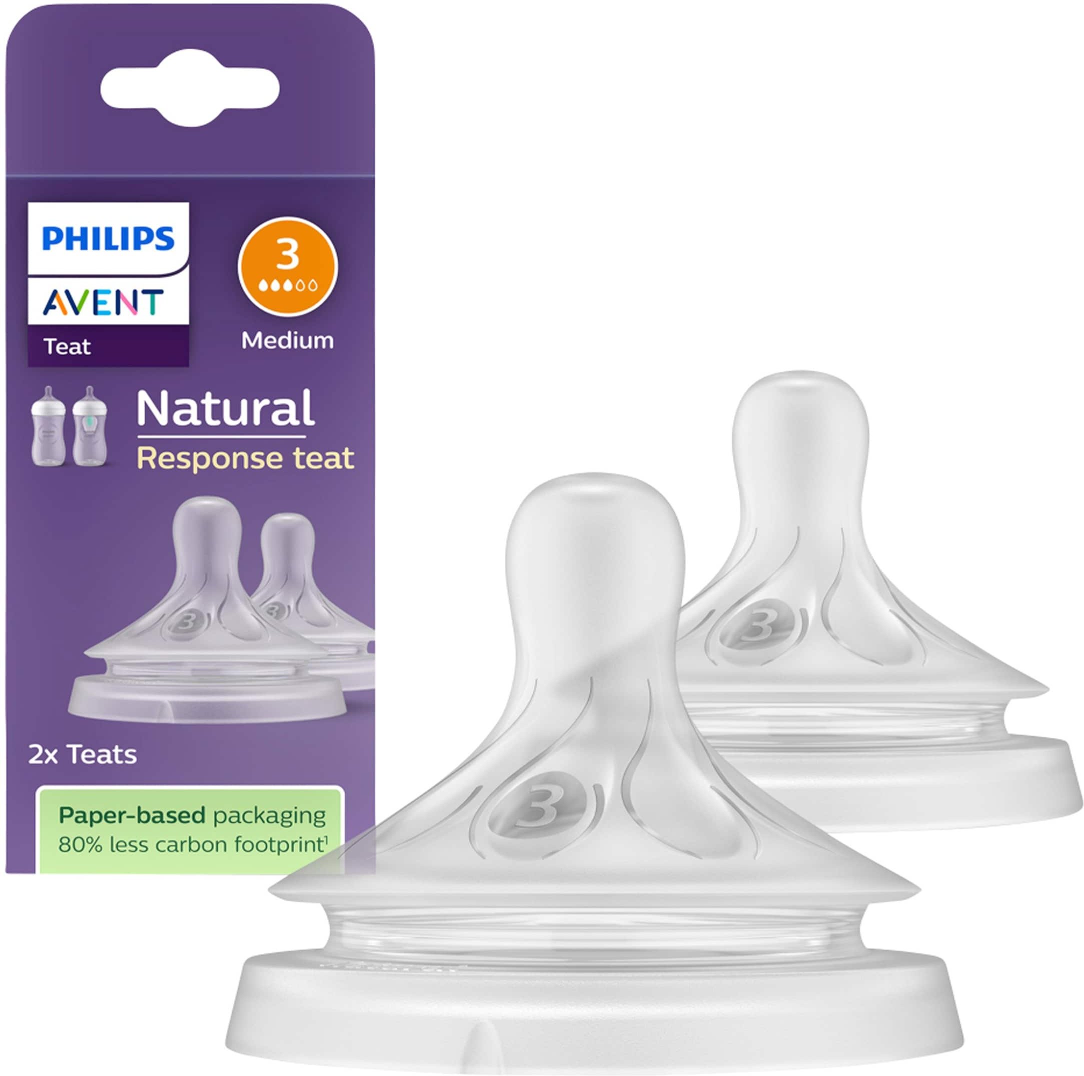 Thumbnail - Philips Avent 2er-Pack Natural Response Sauger, Silikon, Stufe 3, ab 1M