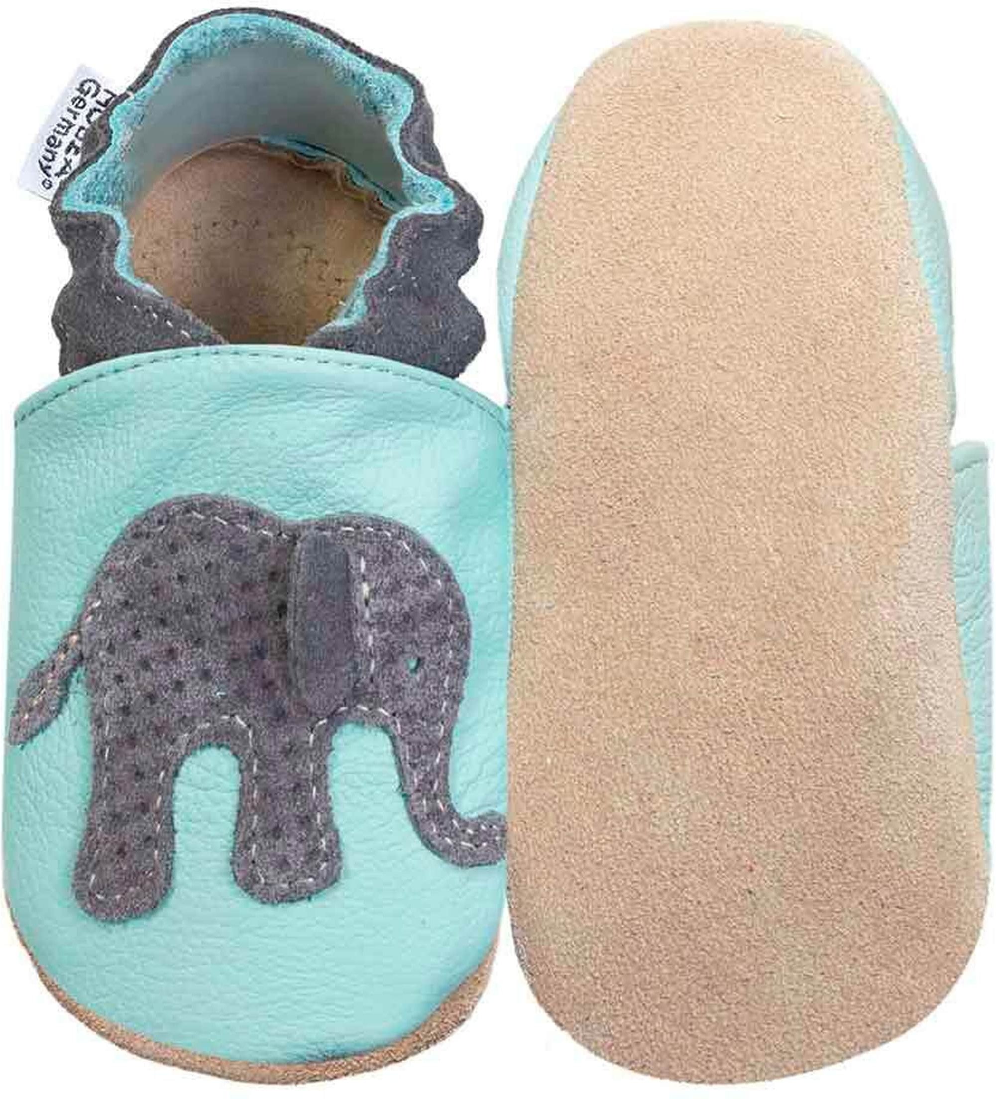 Hobea-Germany Krabbelschuhe Elefant hellblau