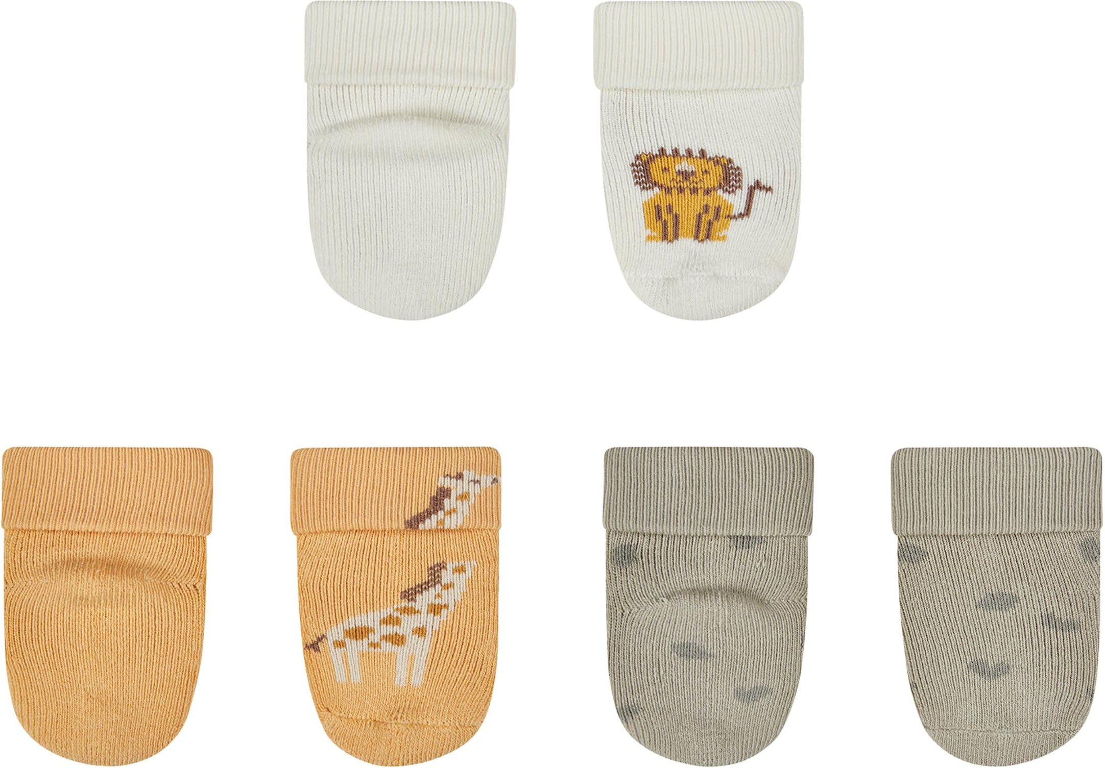 Sterntaler Safari 3er-Pack Erstlingssocken Löwe Giraffe