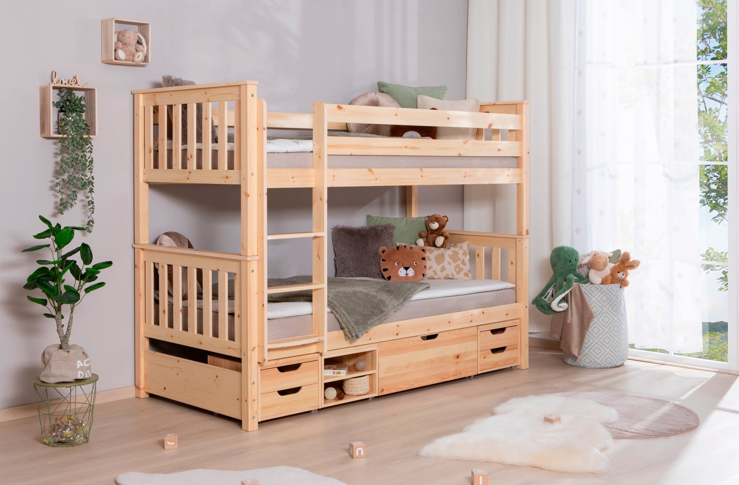 Ticaa Etagenbett Sammy Kiefer Natur