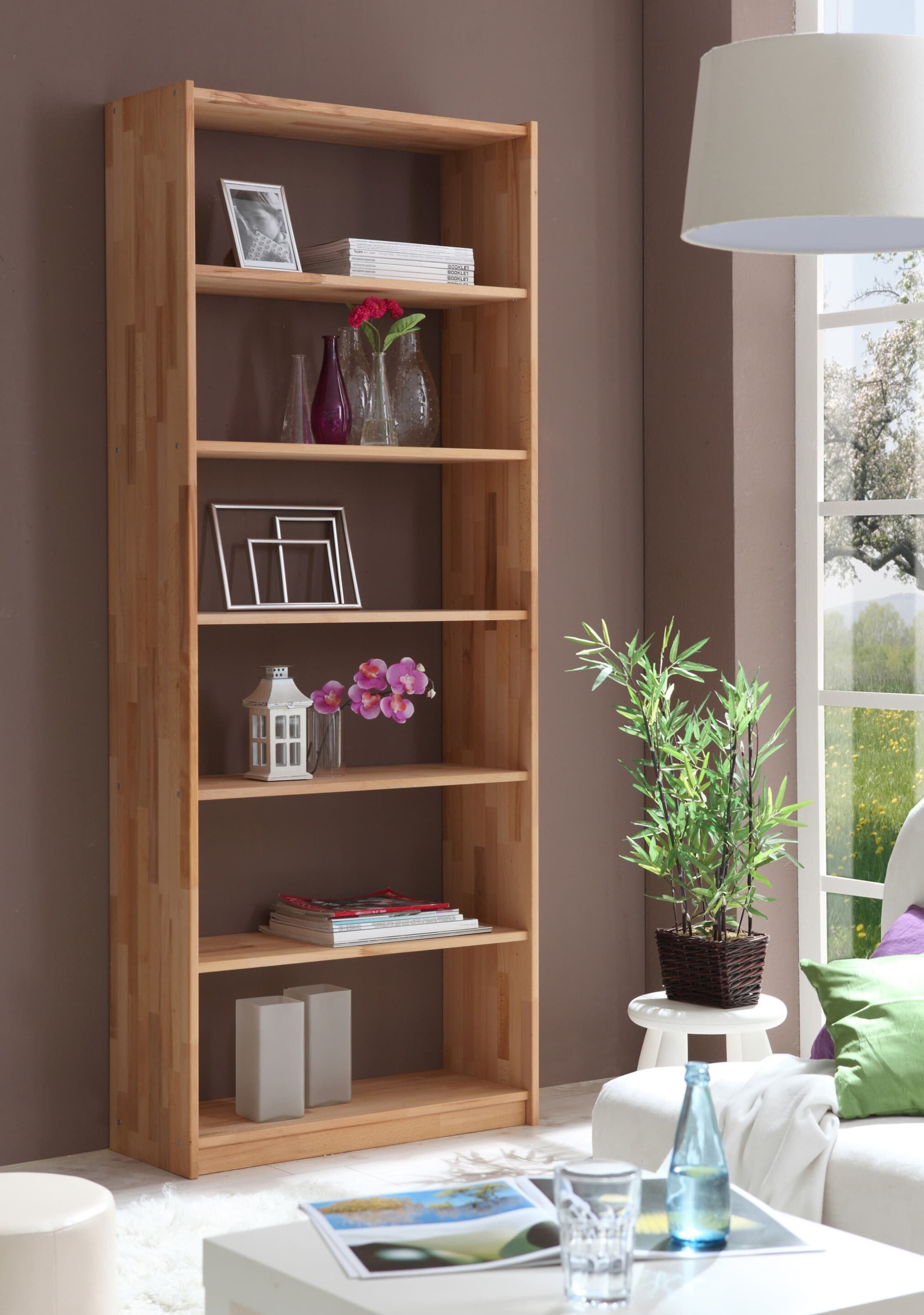 Ticaa Standregal Bücherregal Simon Buche 6 Fächer