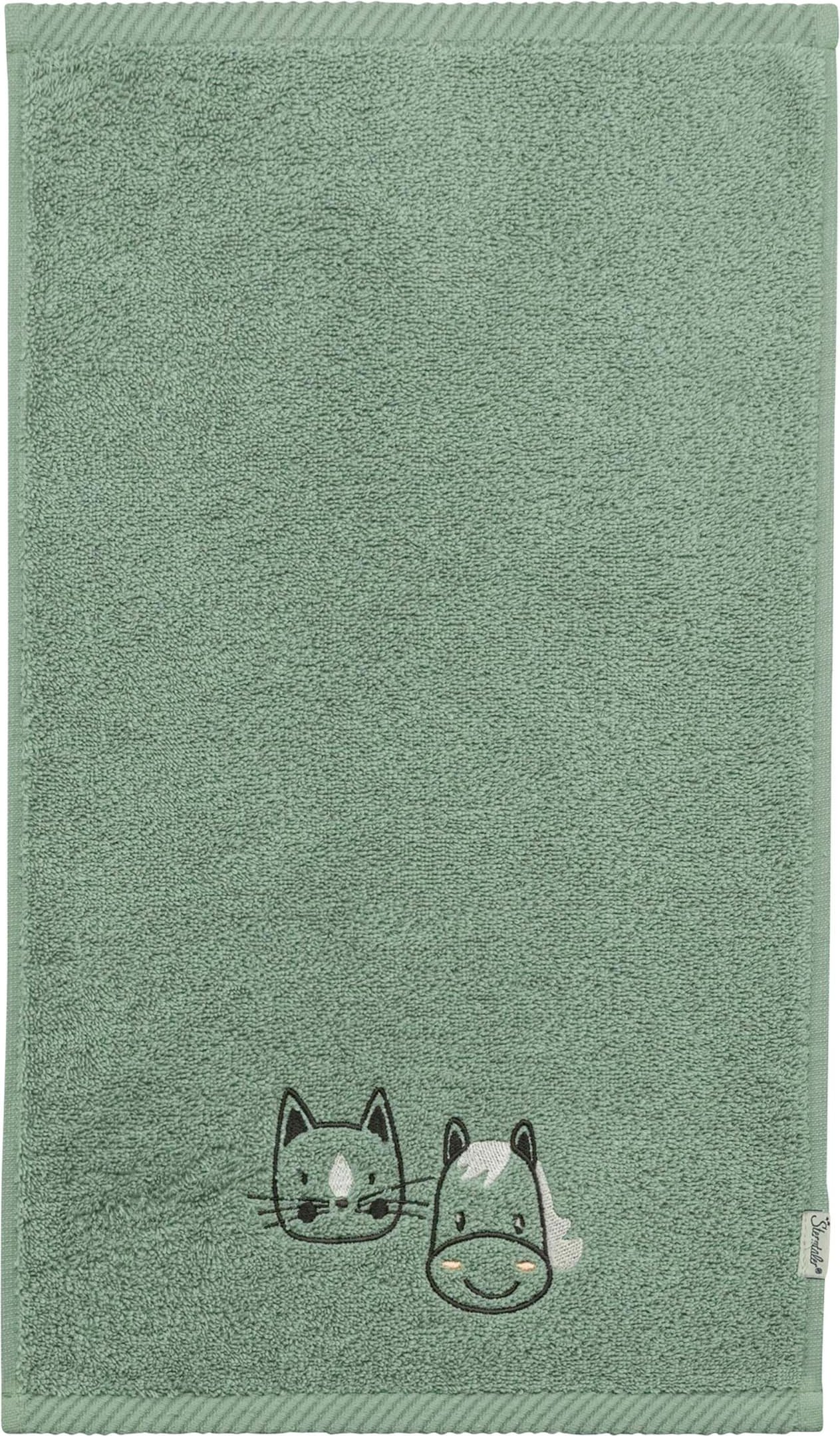 Sterntaler 2er-Pack Kinderhandtücher 50x30 cm gruen | weiss