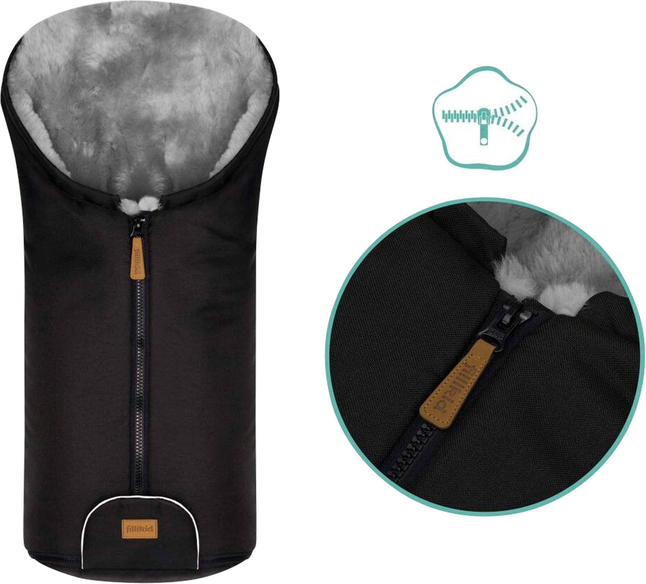 Fillikid Winterfußsack Lammfell Pamir Alpina schwarz